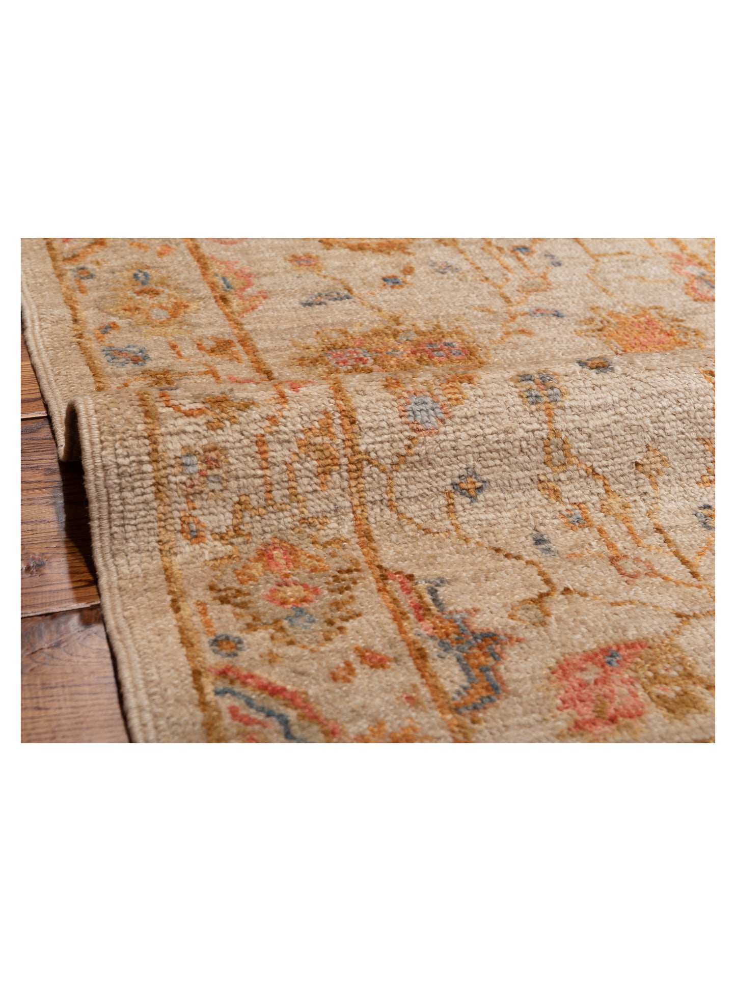 Angora Oushak 149390 Ivory Ivory 2.6x13.2 Hand Knotted Rug