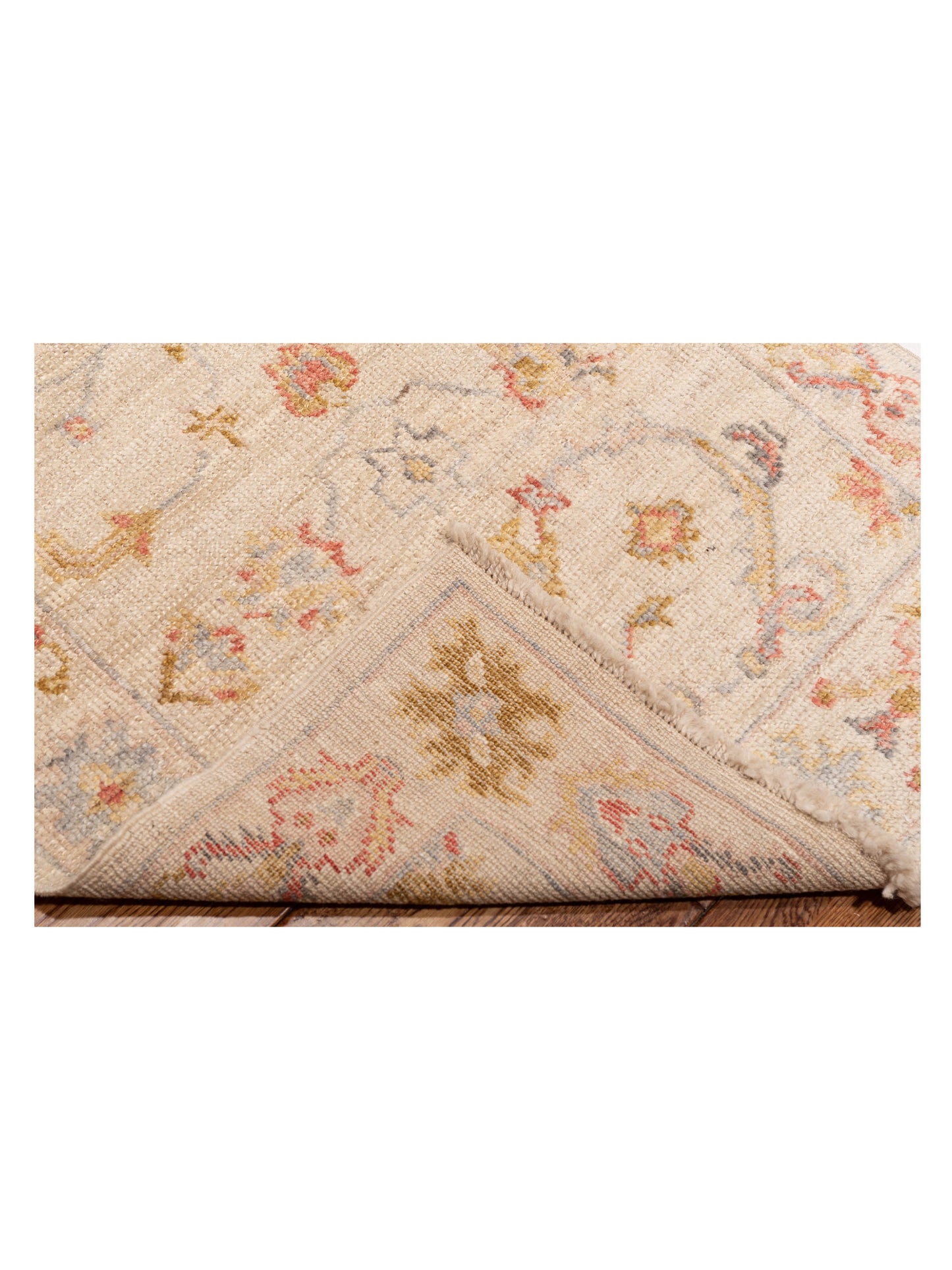 Angora Oushak 149391 Ivory Ivory 2.9x15.9 Hand Knotted Rug