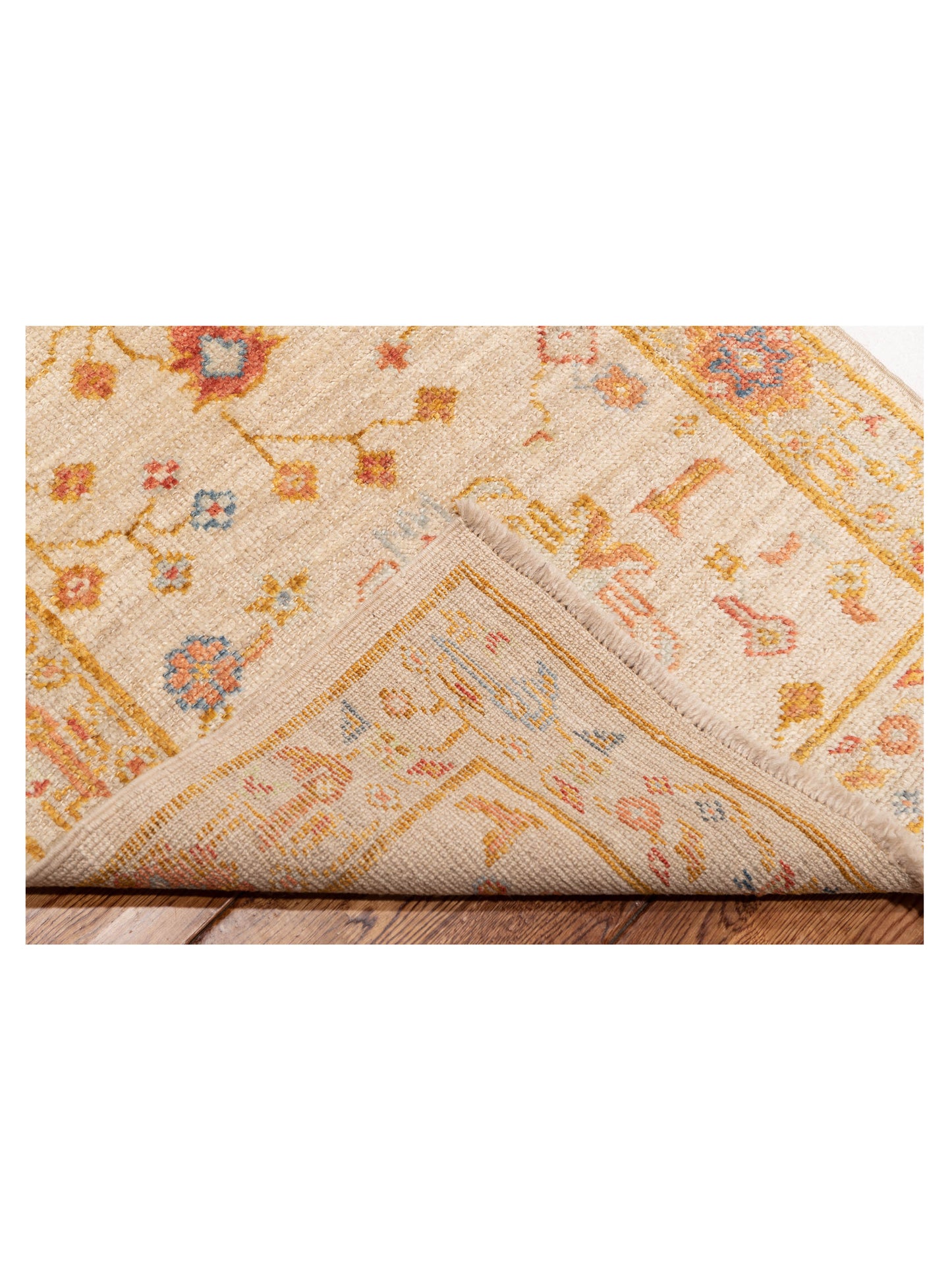 Angora Oushak 149395 Ivory Ivory 2.7x9.11 Hand Knotted Rug