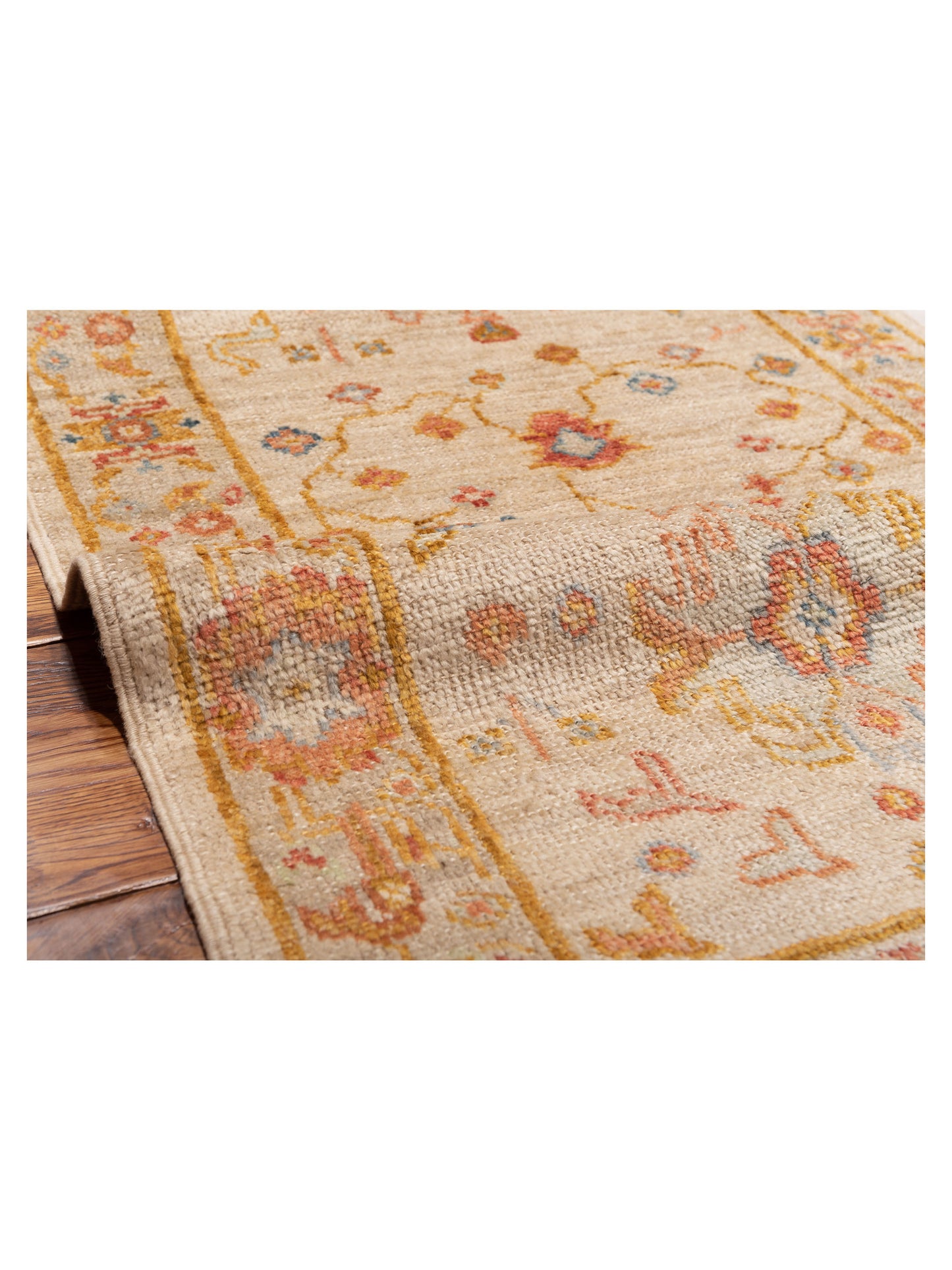 Angora Oushak 149395 Ivory Ivory 2.7x9.11 Hand Knotted Rug