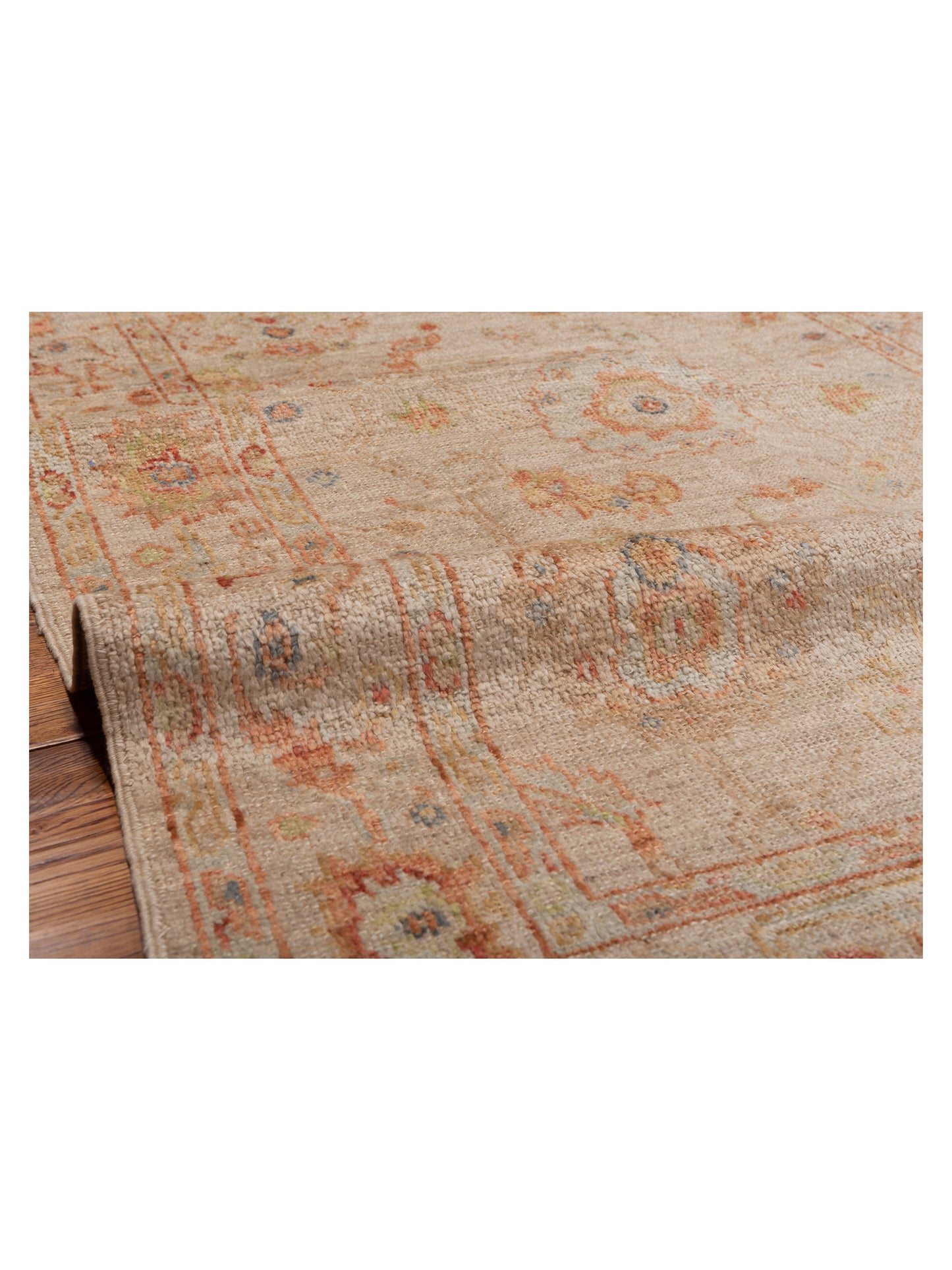 Angora Oushak 149419 Beige Beige 4x5.8 Hand Knotted Rug