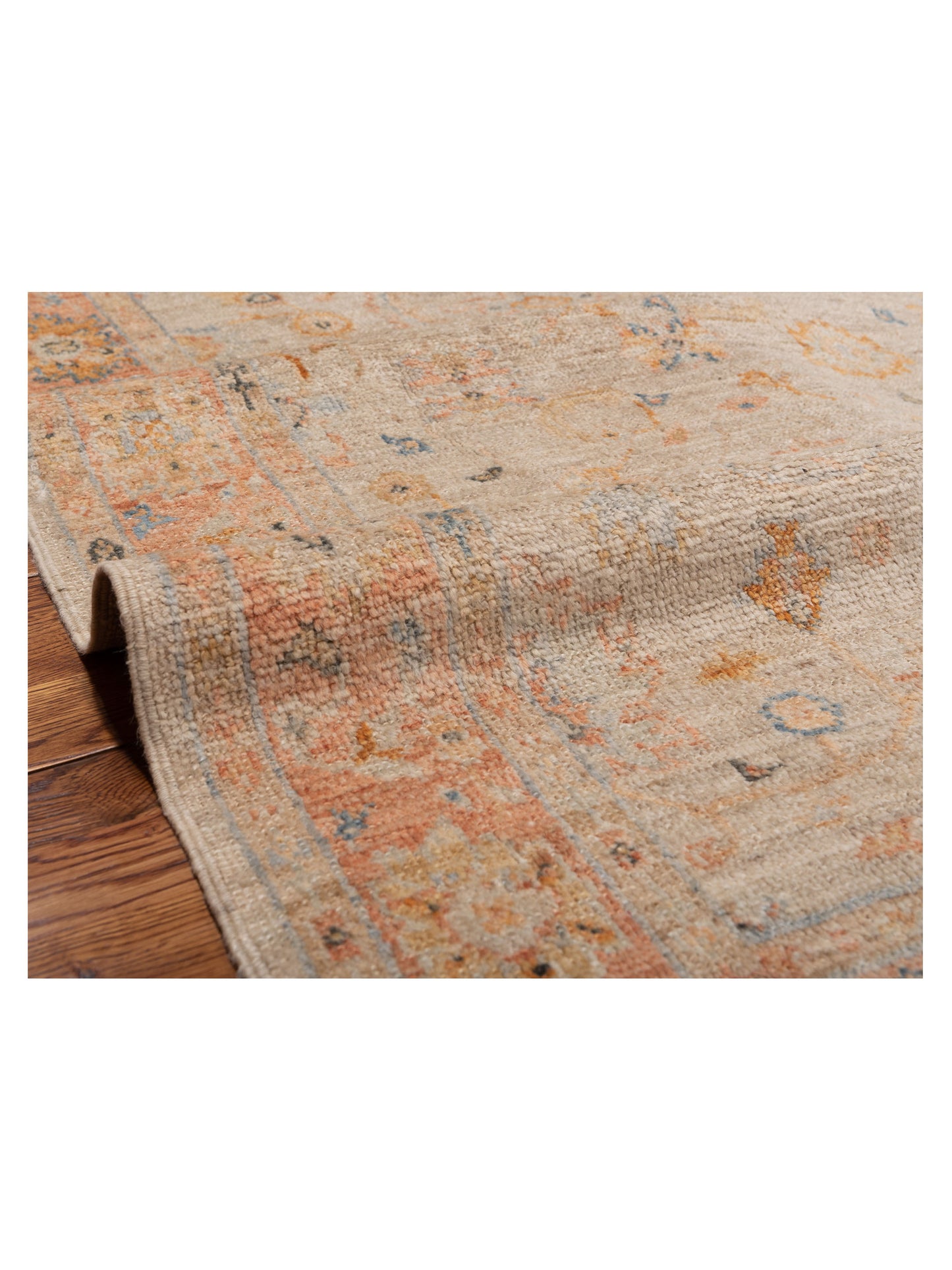 Angora Oushak 149422 Beige Rust 4x6.1 Hand Knotted Rug