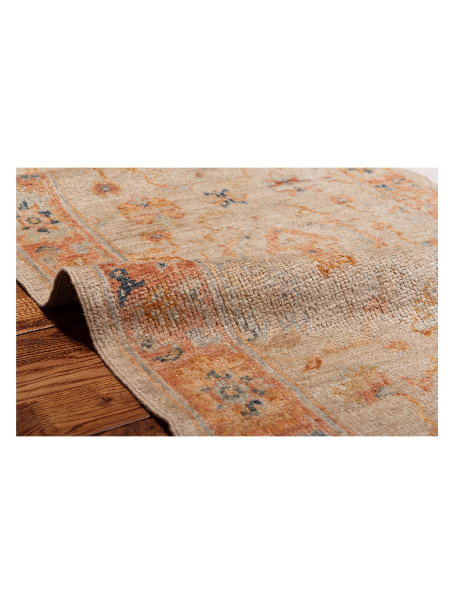 Angora Oushak 149431 Beige Rust 2.7x11.6 Hand Knotted Rug