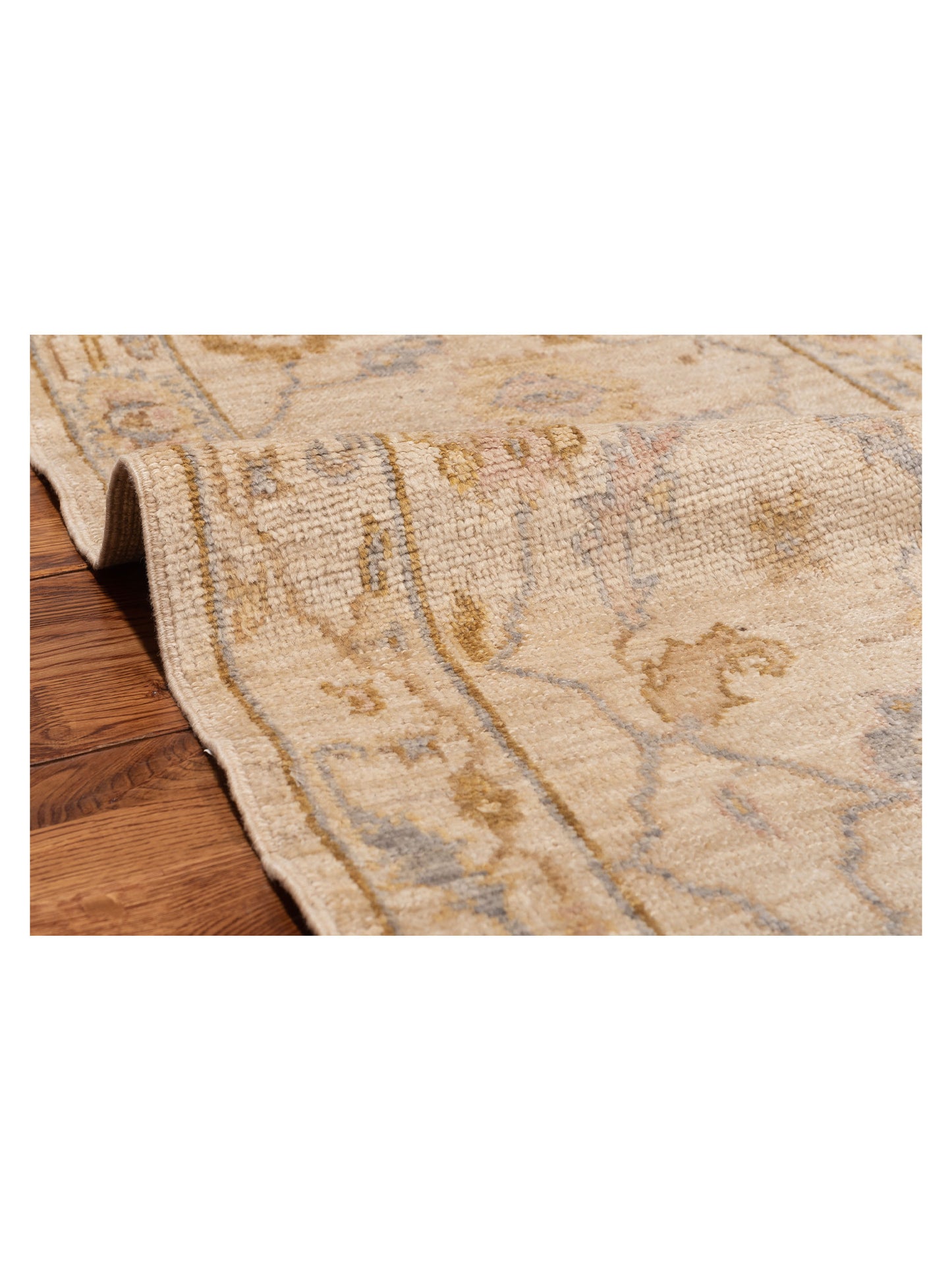 Angora Oushak 149447 Ivory Ivory 2.7x11.8 Hand Knotted Rug