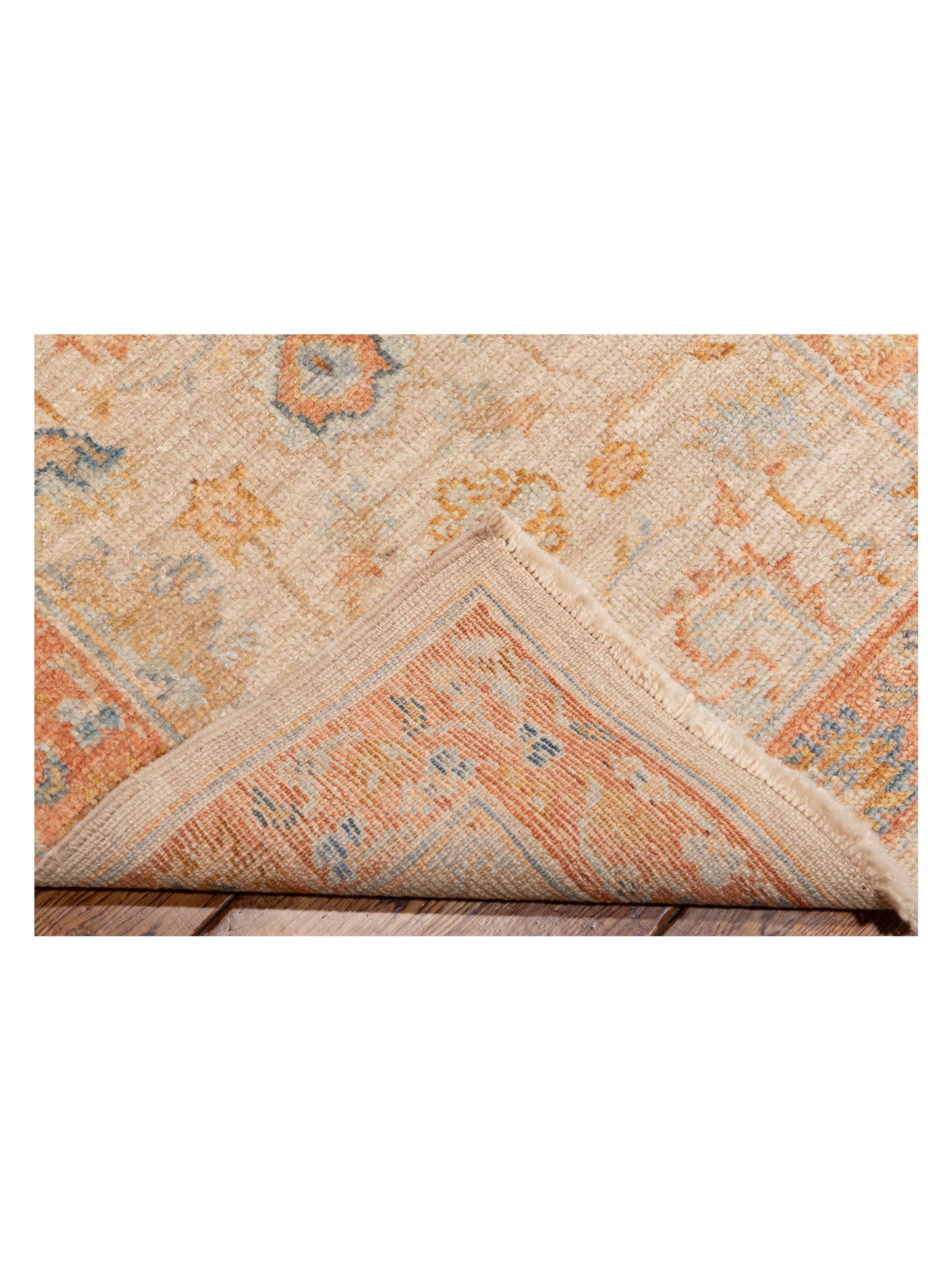 Angora Oushak 149451 Beige Rust 2.7x11.9 Hand Knotted Rug