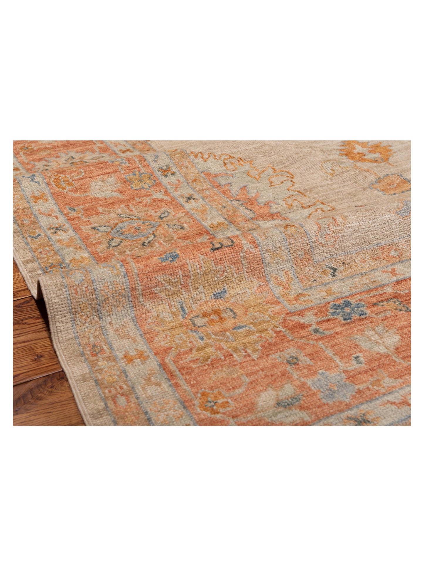 Angora Oushak 149453 Beige Rust 10.2x13 Hand Knotted Rug