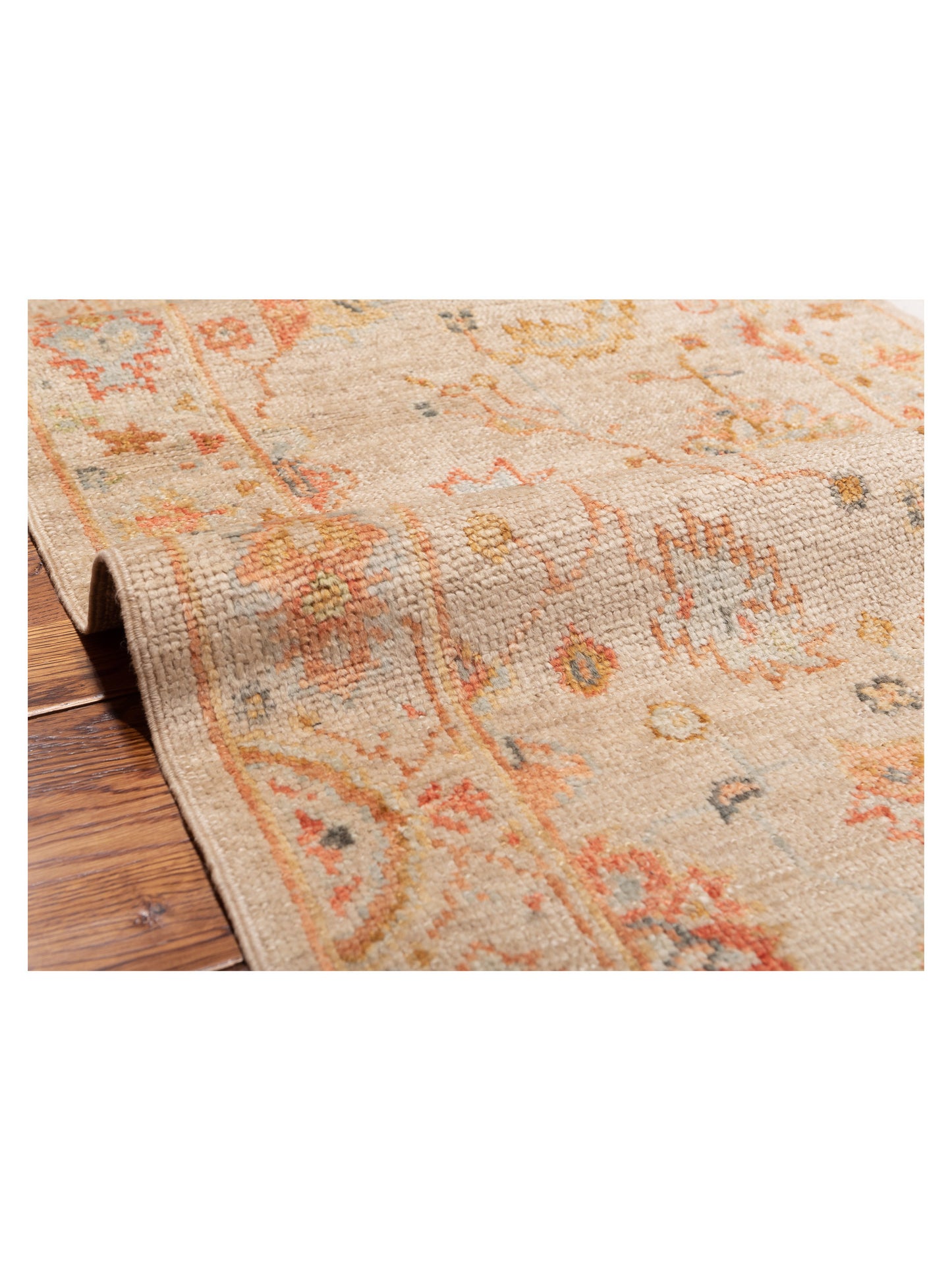 Angora Oushak 149458 Beige Beige 2.7x9.10 Hand Knotted Rug