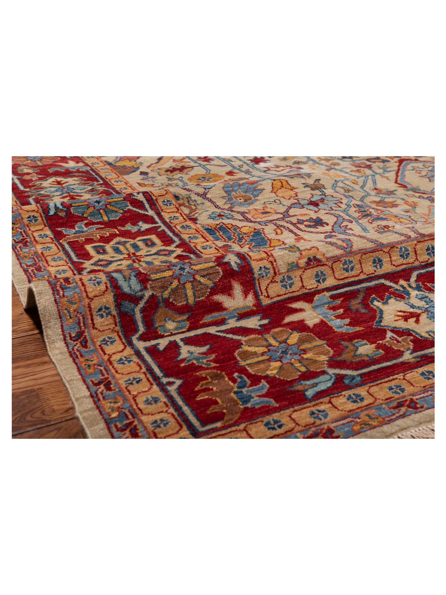 Antique Loom Fine 149460 Ivory Red 8x10 Hand Knotted Rug