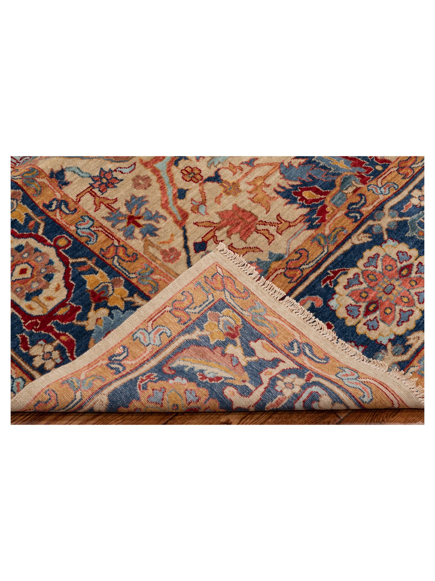 Antique Loom Fine 149461 Ivory Navy 8x10.2 Hand Knotted Rug