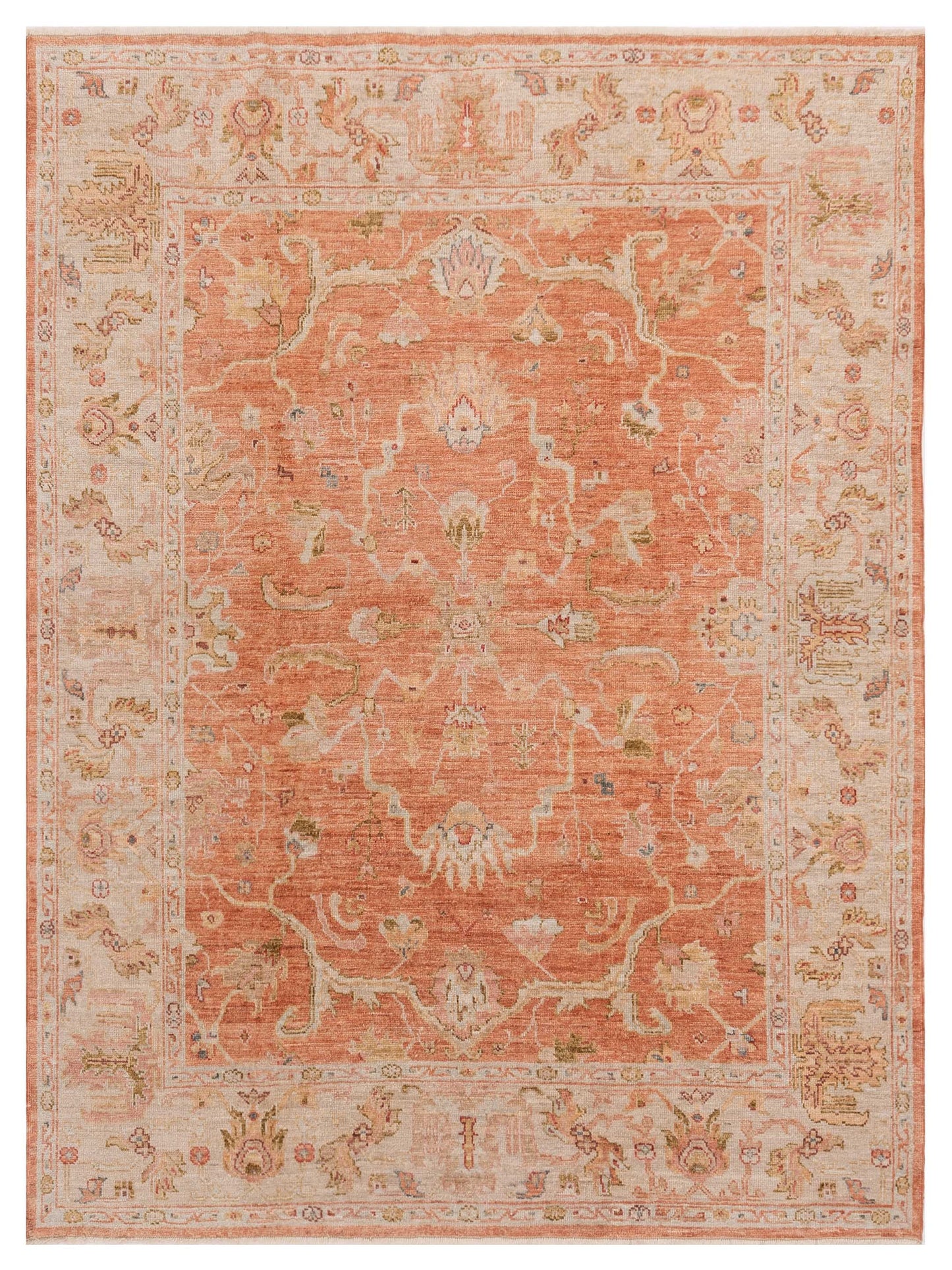 Anadol Angora Oushak Pink Ivory Traditional