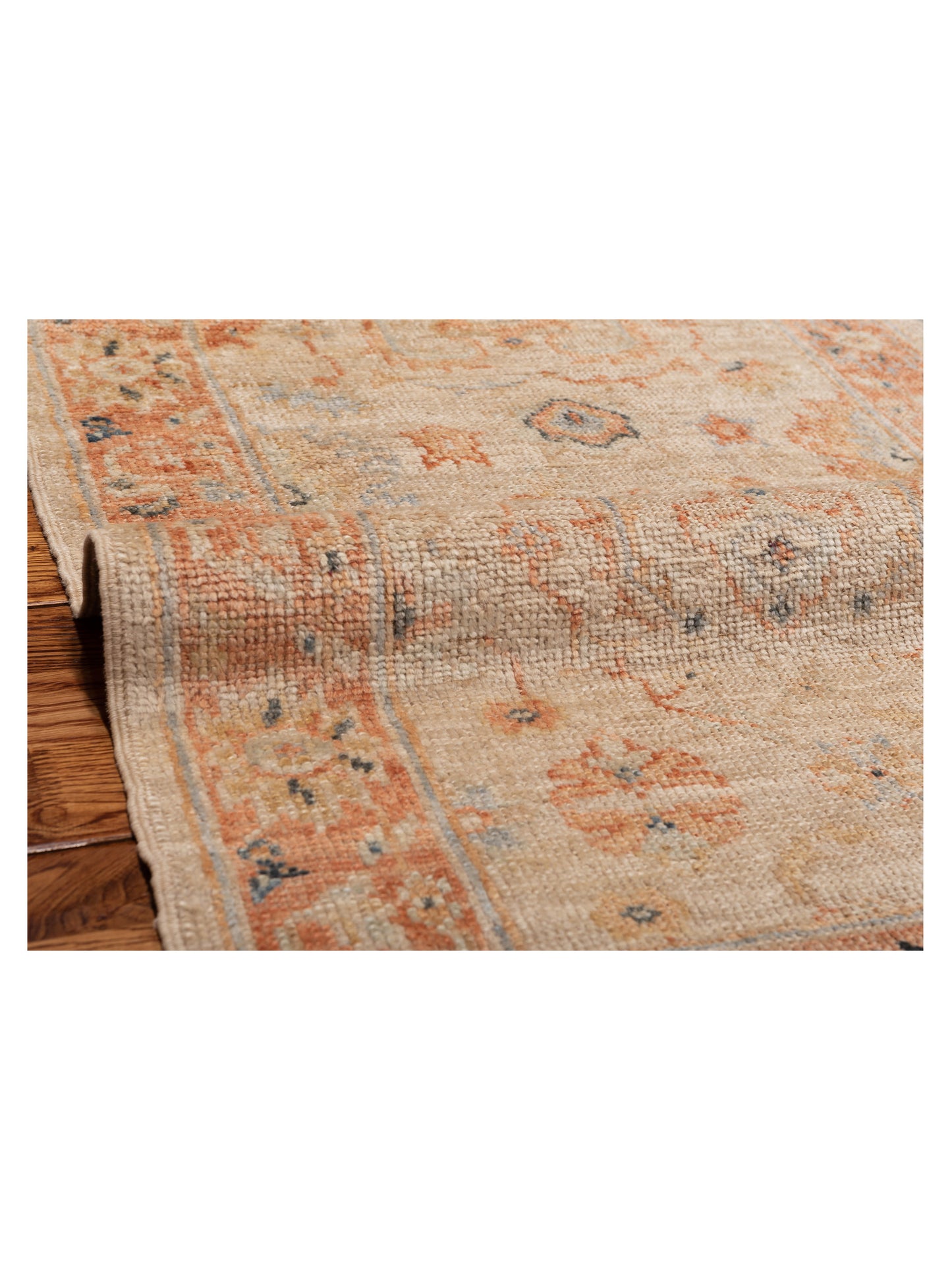 Angora Oushak 149482 Ivory Rust 2.7x13.3 Hand Knotted Rug