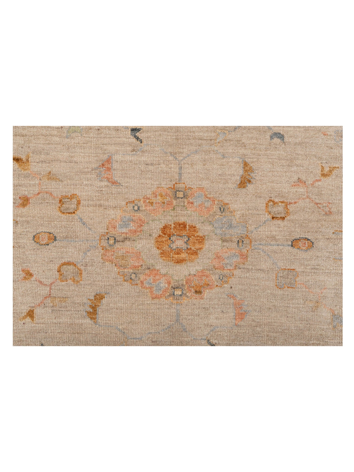 Angora Oushak 149483 Ivory Light Brown 13x16.4 Hand Knotted Rug