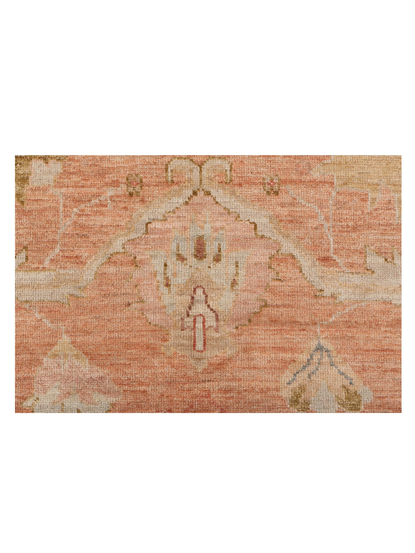 Angora Oushak 149484 Pink Ivory 11.4x14.6 Hand Knotted Rug
