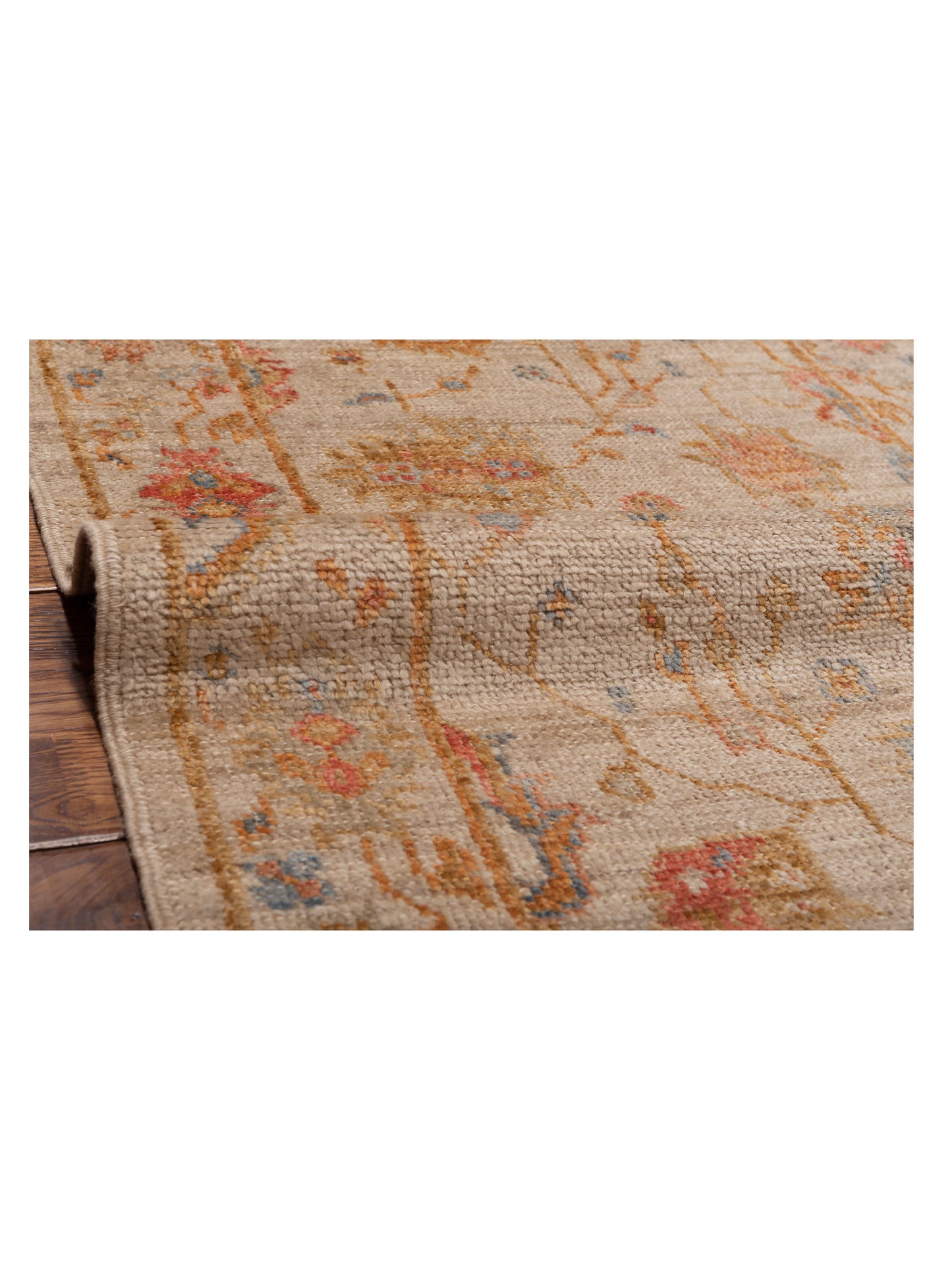Angora Oushak 149491 Ivory Ivory 2.7x15.7 Hand Knotted Rug