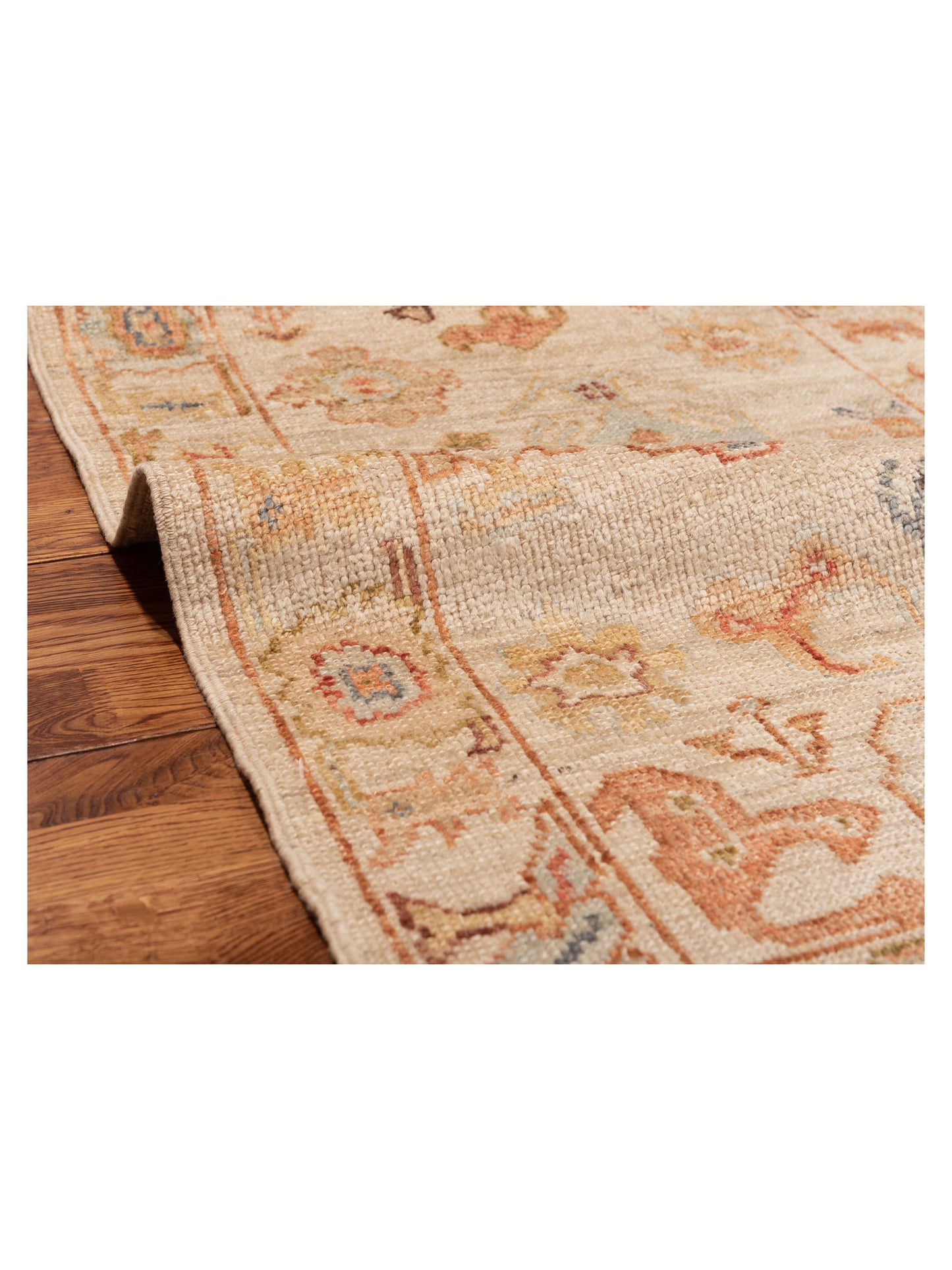 Angora Oushak 149497 Ivory Ivory 2.8x13.9 Hand Knotted Rug