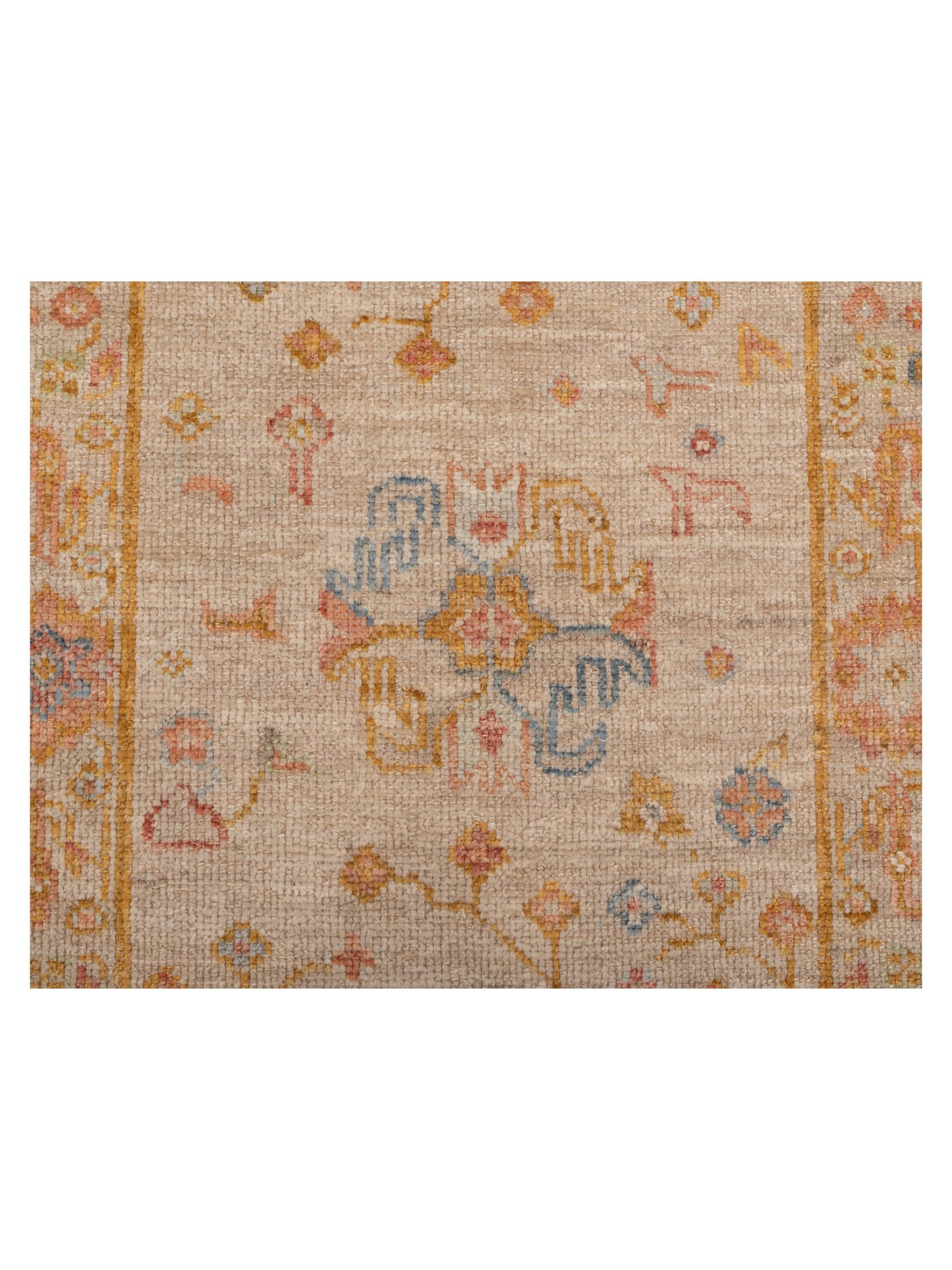Angora Oushak 149499 Ivory Ivory 2.7x11.9 Hand Knotted Rug