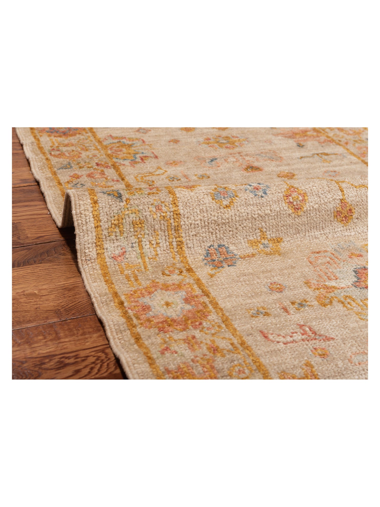 Angora Oushak 149499 Ivory Ivory 2.7x11.9 Hand Knotted Rug