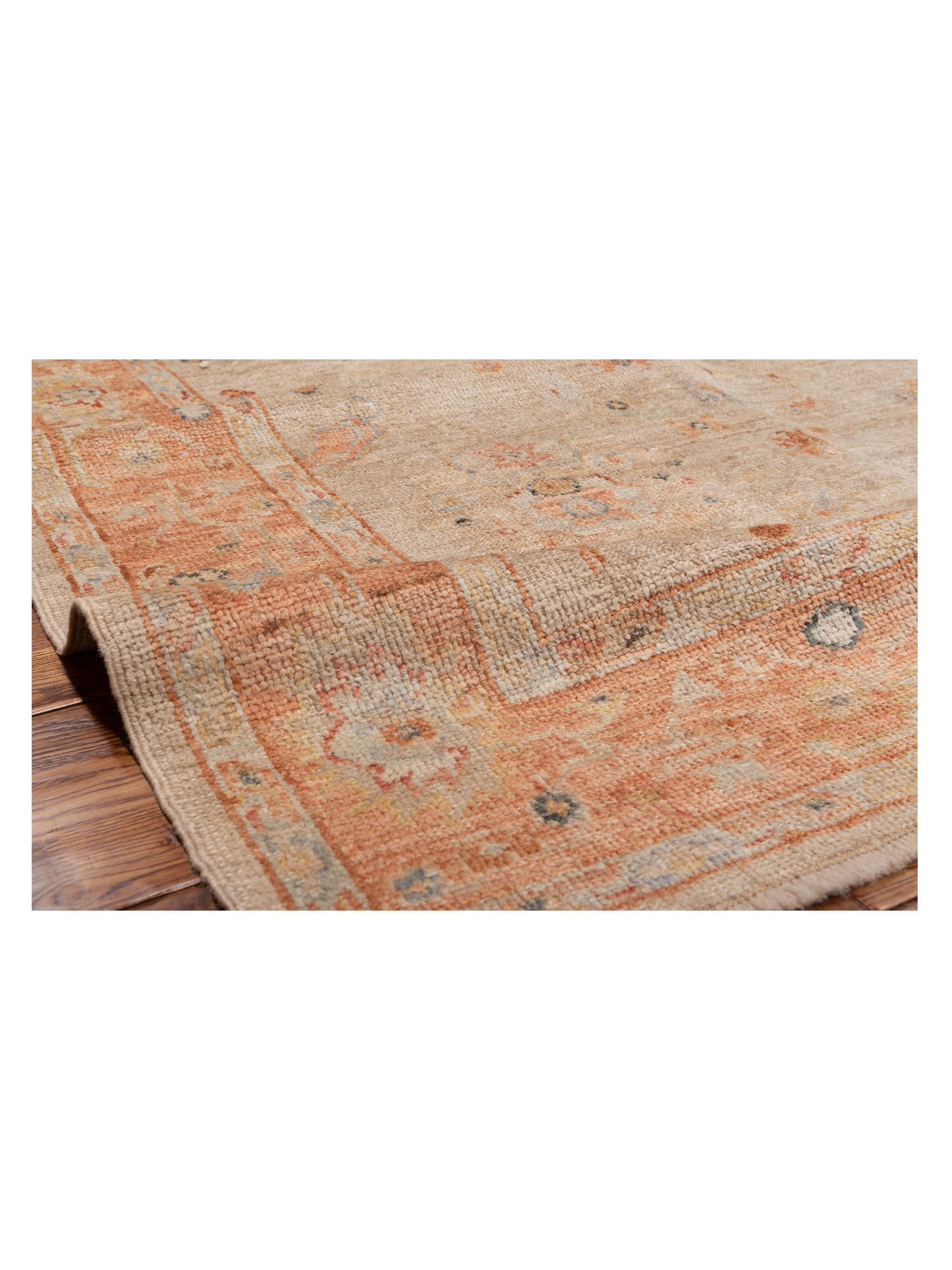 Angora Oushak 149508 Ivory Rust 5x6.10 Hand Knotted Rug