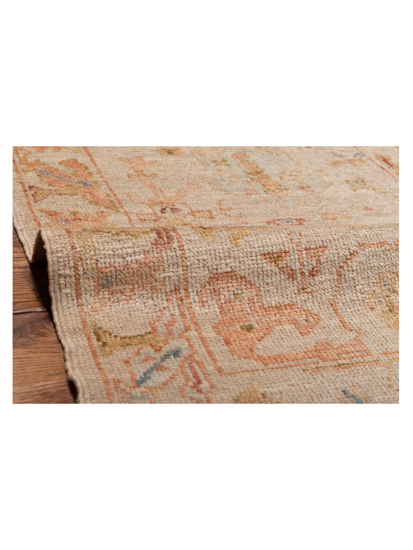 Angora Oushak 149513 Ivory Ivory 2.6x15.3 Hand Knotted Rug