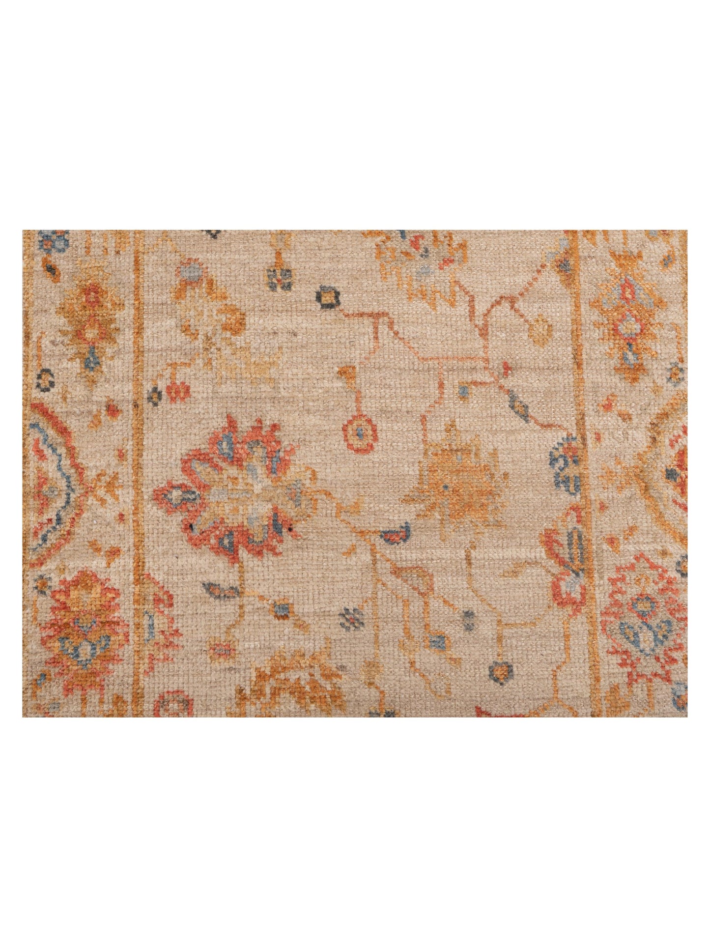 Angora Oushak 149514 Ivory Ivory 2.6x11.9 Hand Knotted Rug