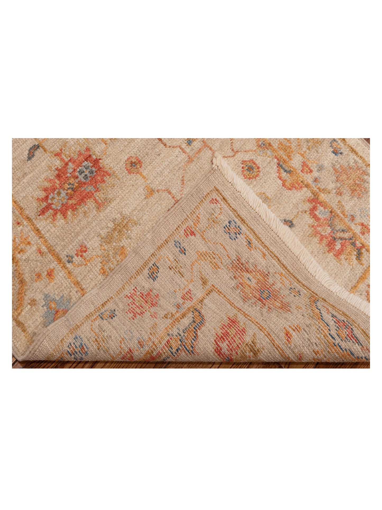 Angora Oushak 149514 Ivory Ivory 2.6x11.9 Hand Knotted Rug