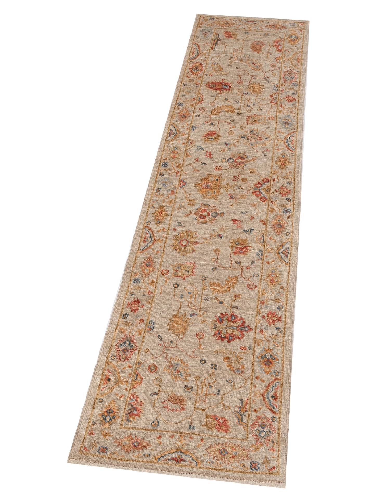 Angora Oushak 149515 Ivory Ivory 2.6x9.10 Hand Knotted Rug