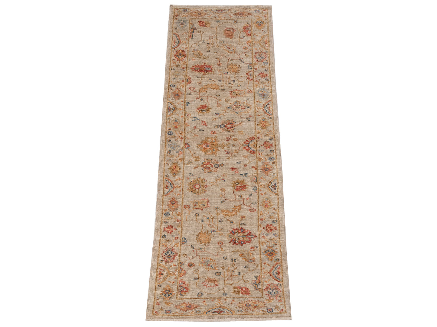 Angora Oushak 149515 Ivory Ivory 2.6x9.10 Hand Knotted Rug