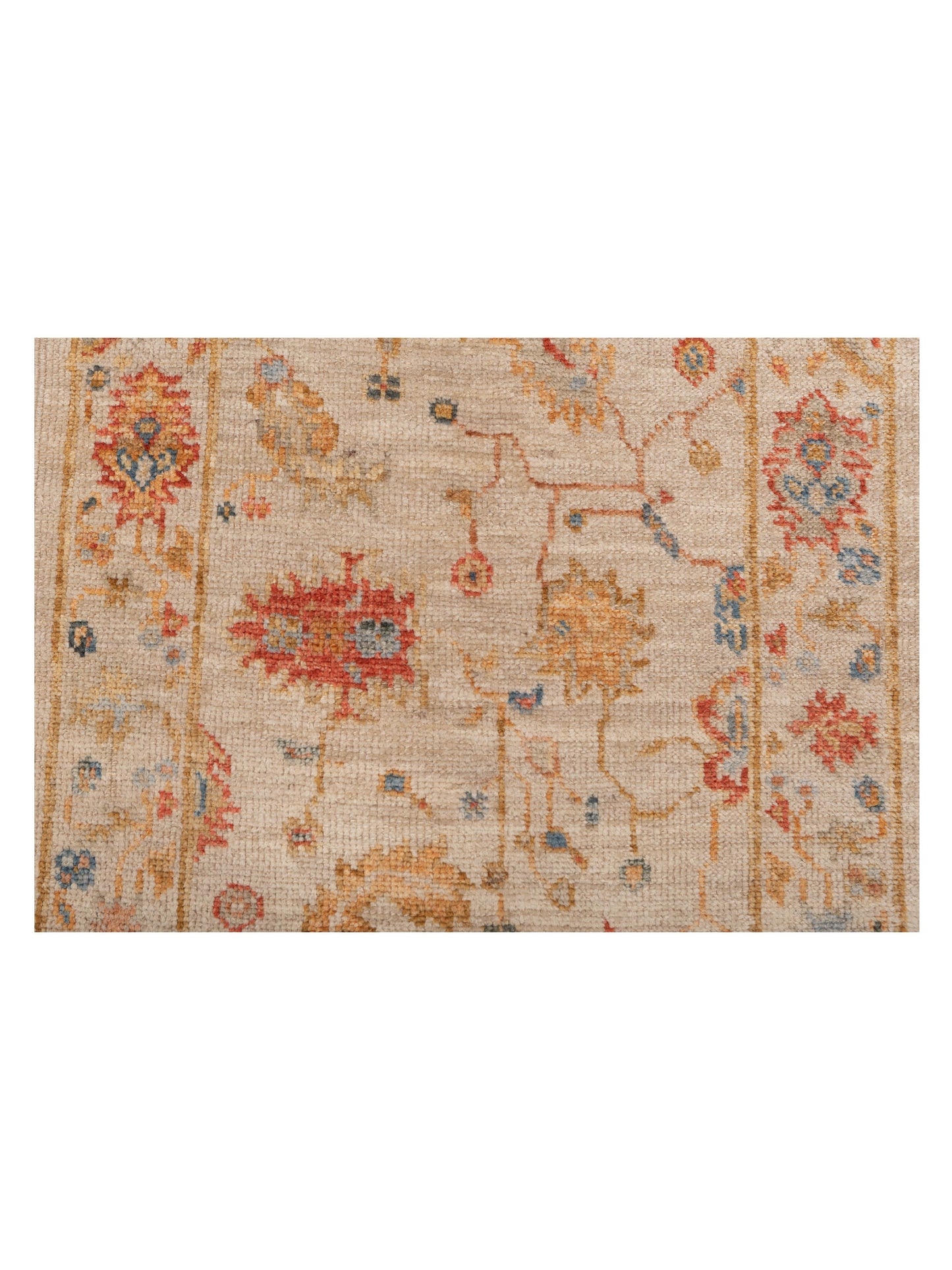 Angora Oushak 149515 Ivory Ivory 2.6x9.10 Hand Knotted Rug
