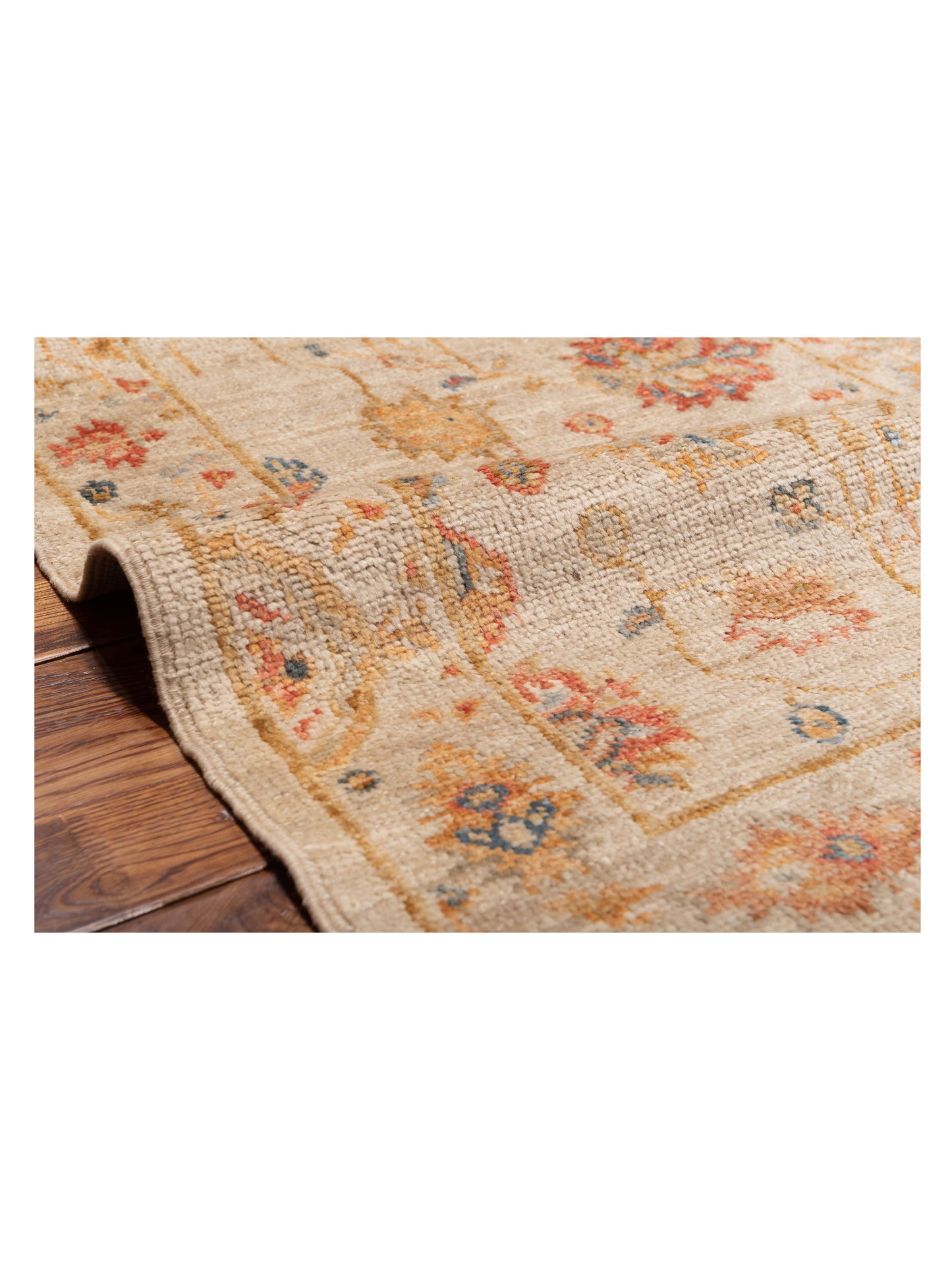 Angora Oushak 149515 Ivory Ivory 2.6x9.10 Hand Knotted Rug