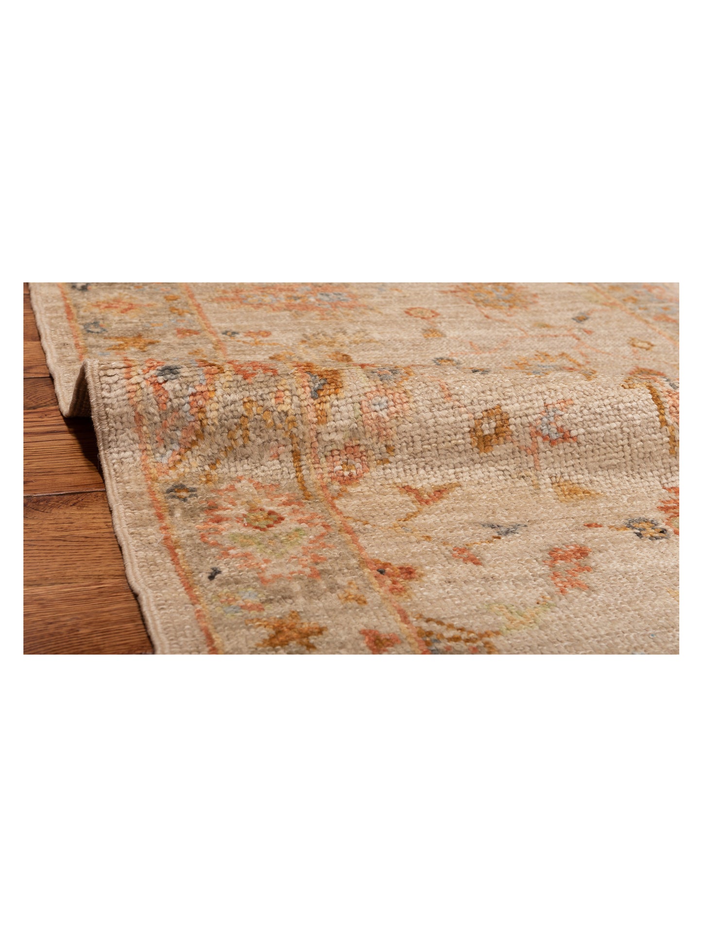 Angora Oushak 149518 Ivory Silver 2.7x13.6 Hand Knotted Rug