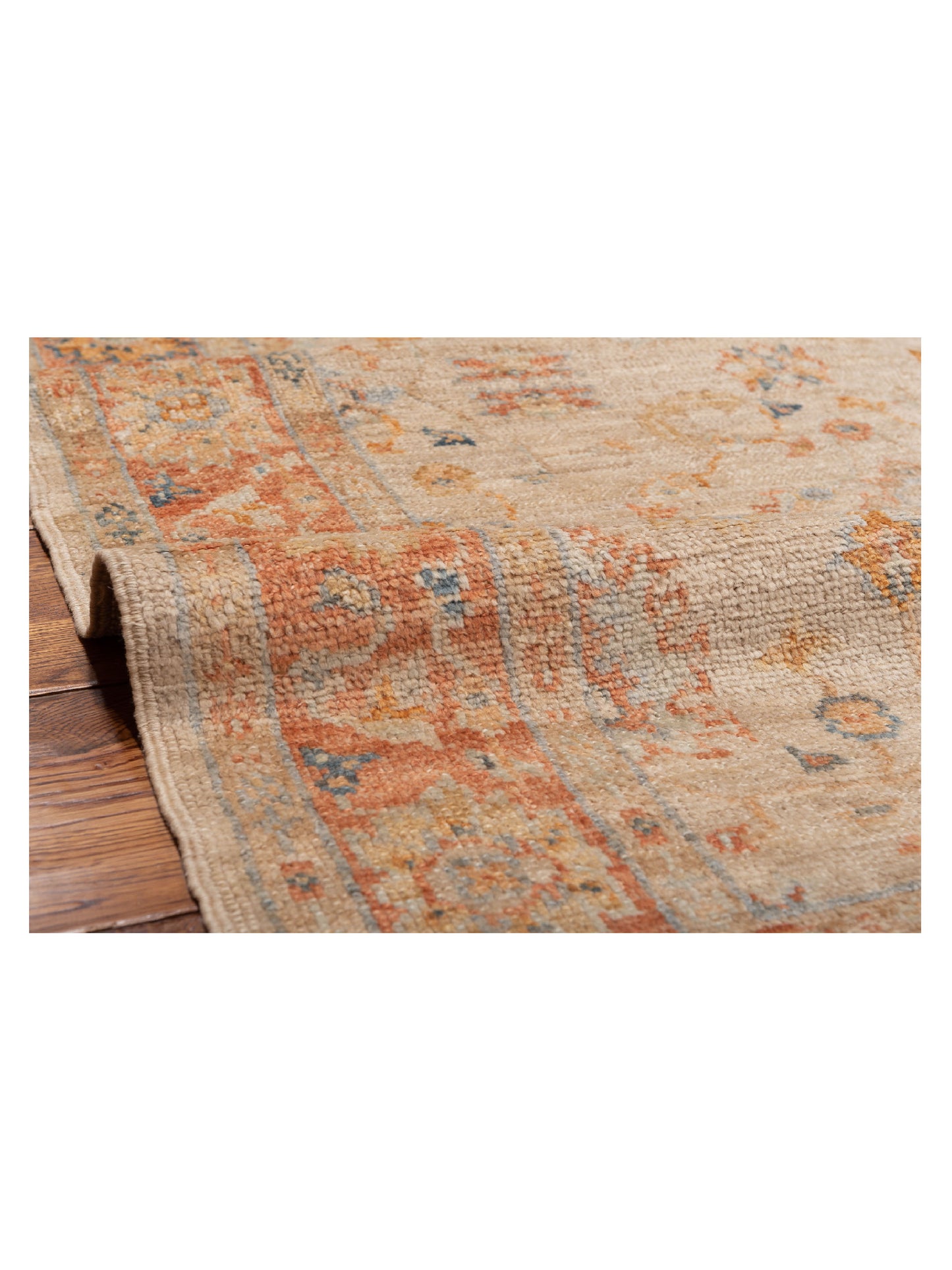 Angora Oushak 149524 Ivory Rust 4.1x6 Hand Knotted Rug