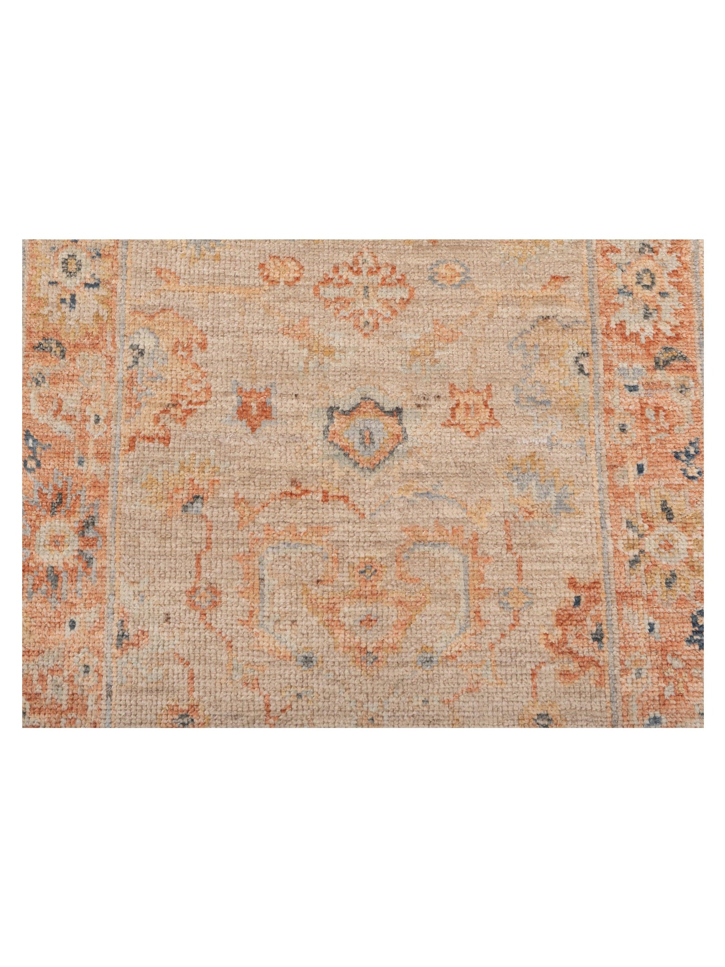 Angora Oushak 149535 Ivory Rust 2.7x13.5 Hand Knotted Rug