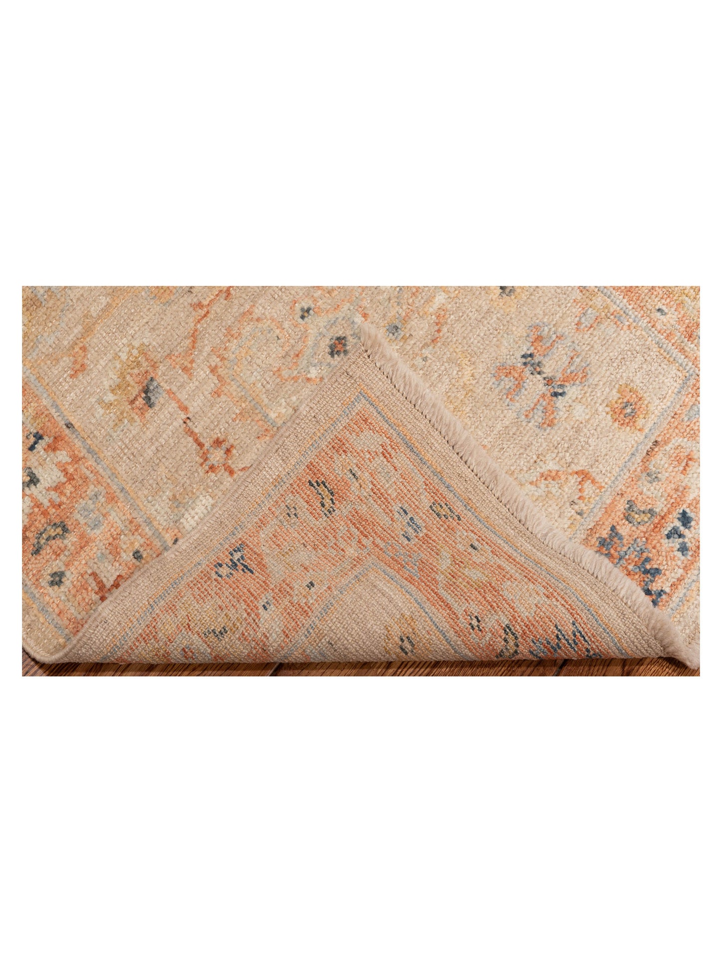 Angora Oushak 149535 Ivory Rust 2.7x13.5 Hand Knotted Rug