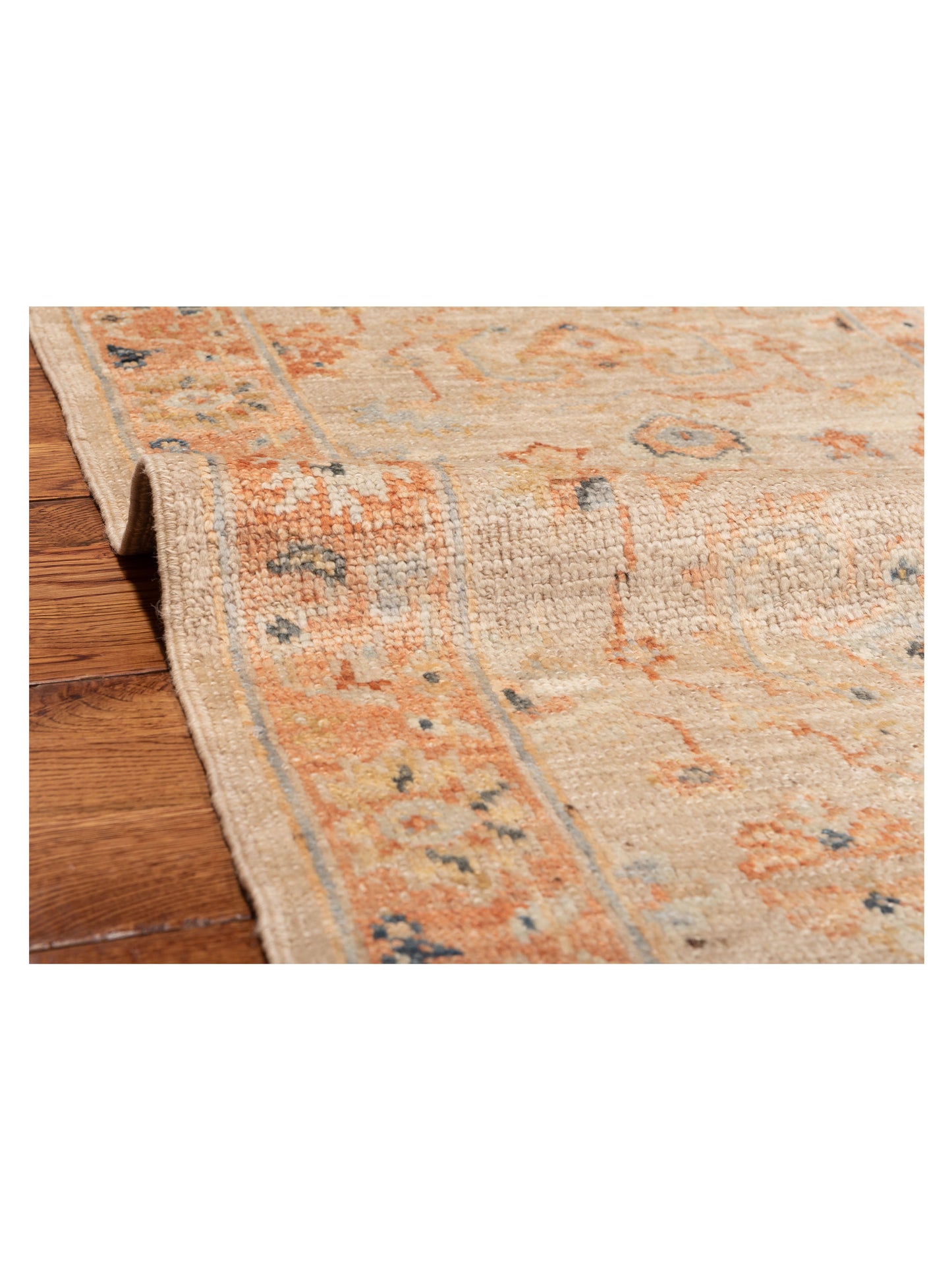 Angora Oushak 149535 Ivory Rust 2.7x13.5 Hand Knotted Rug