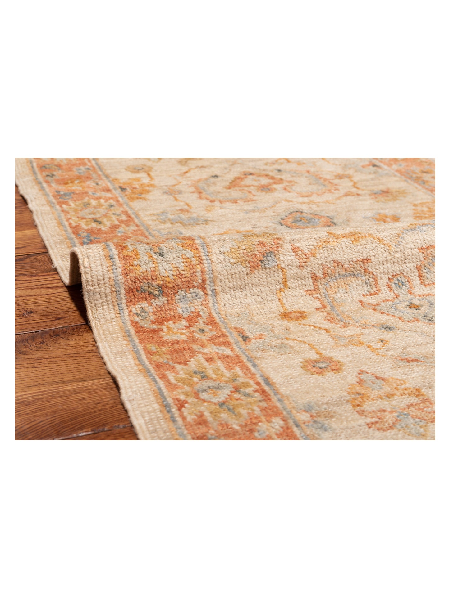 Angora Oushak 149539 Ivory Rust 2.5x13.3 Hand Knotted Rug
