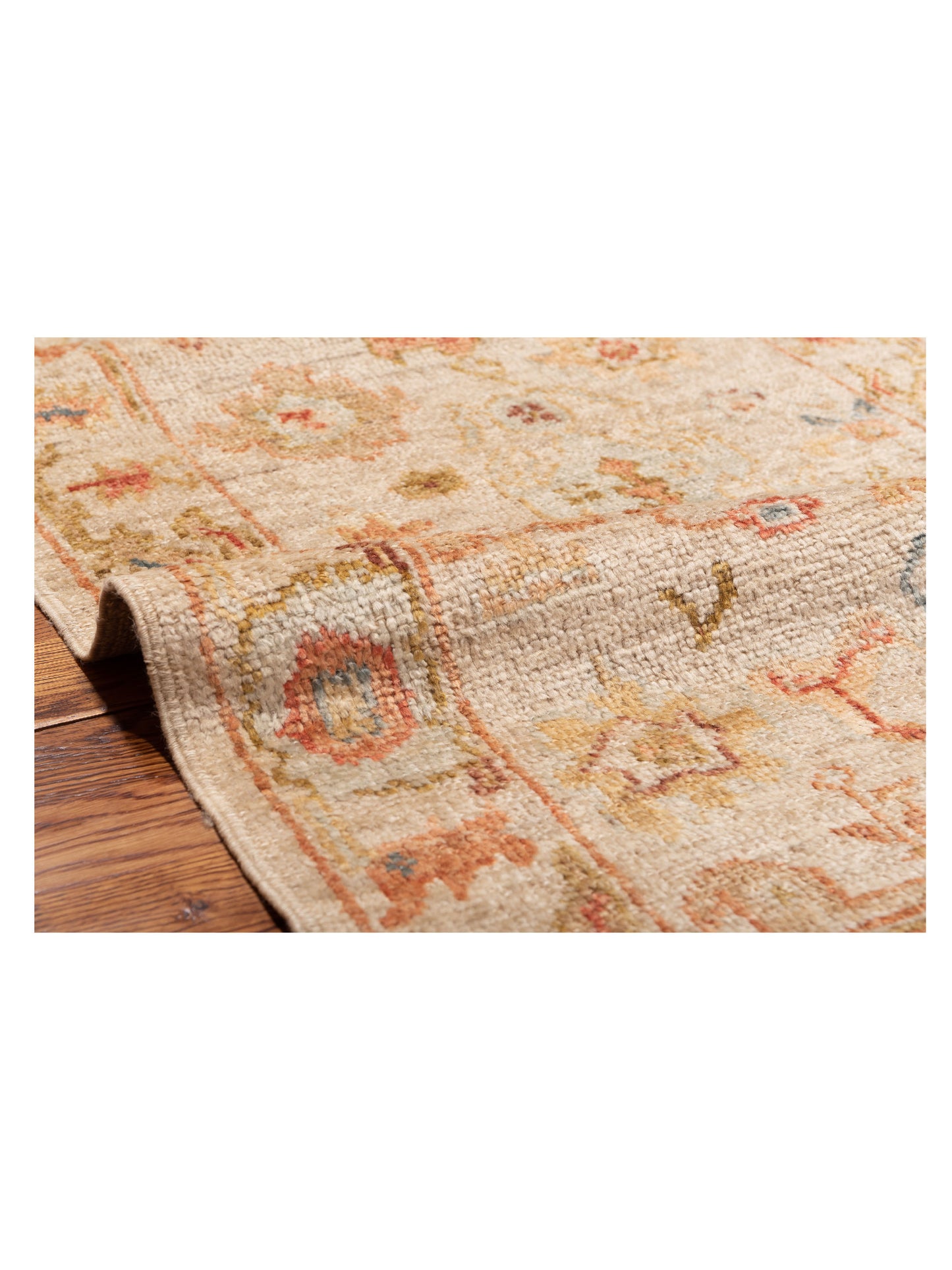 Angora Oushak 149541 Ivory Ivory 2.7x9.8 Hand Knotted Rug