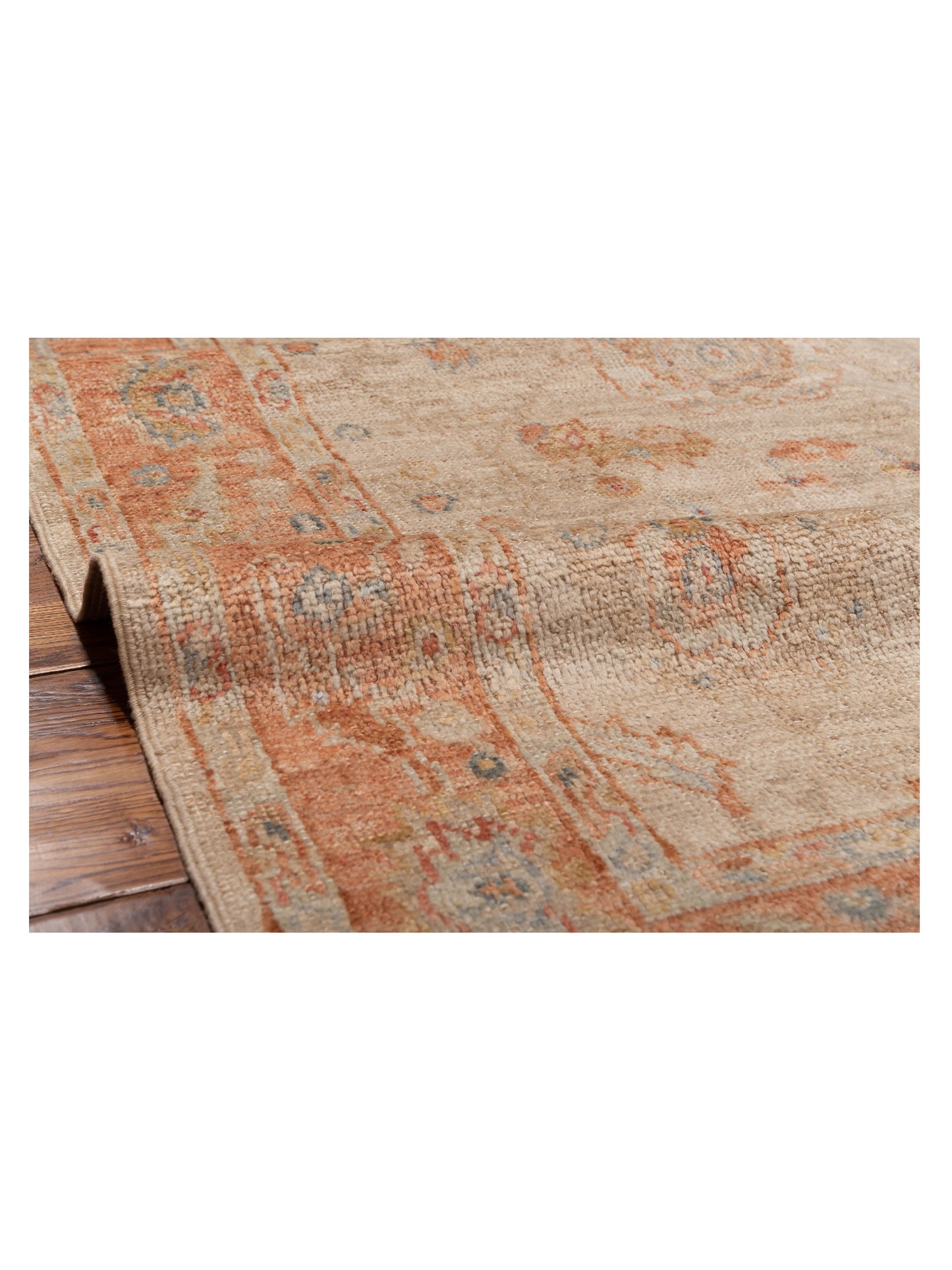 Angora Oushak 149551 Ivory Rust 4.1x5.10 Hand Knotted Rug