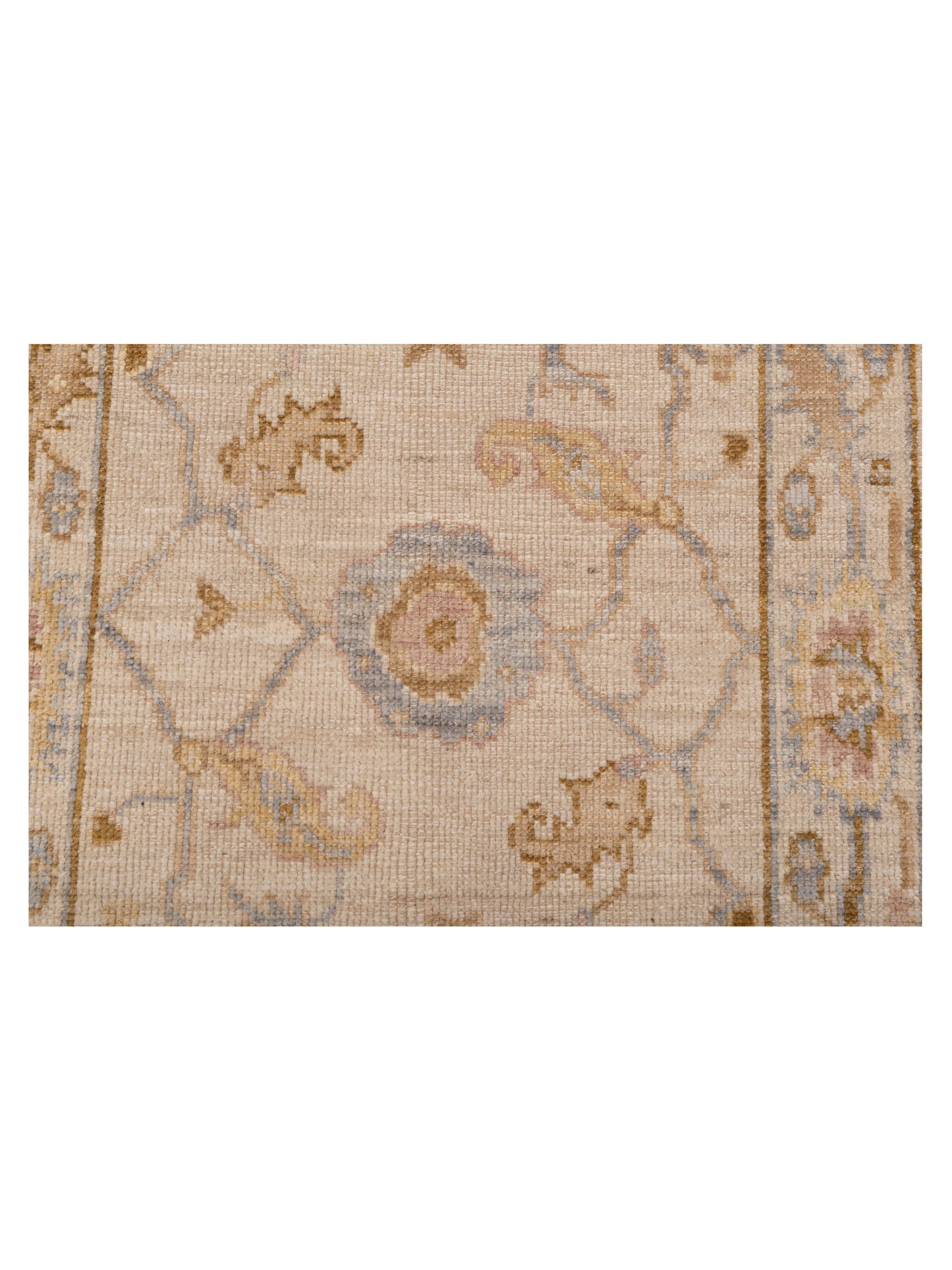 Angora Oushak 149562 Ivory Ivory 2.8x11.7 Hand Knotted Rug