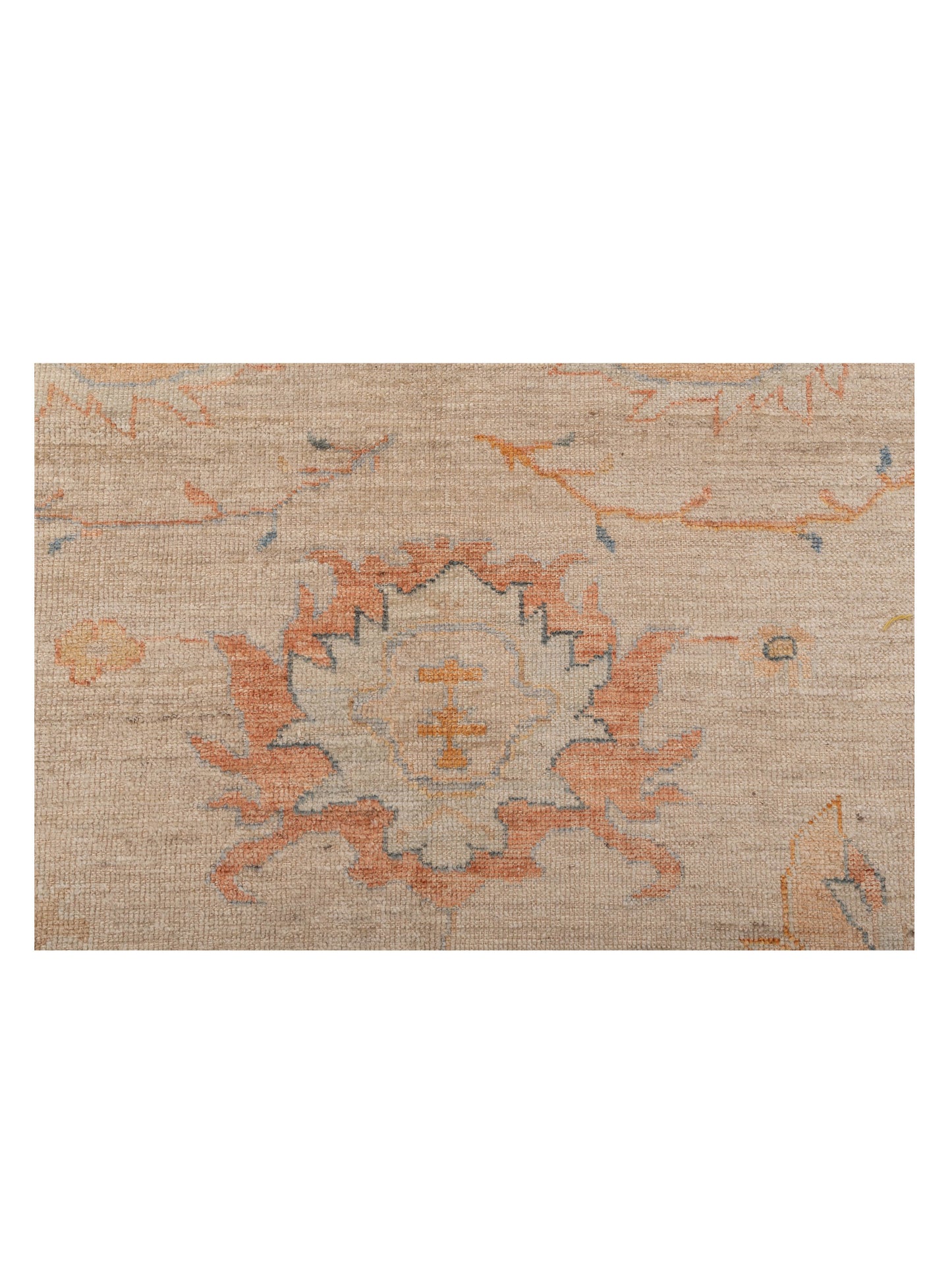 Angora Oushak 149563 Ivory Rust 12.1x15.8 Hand Knotted Rug