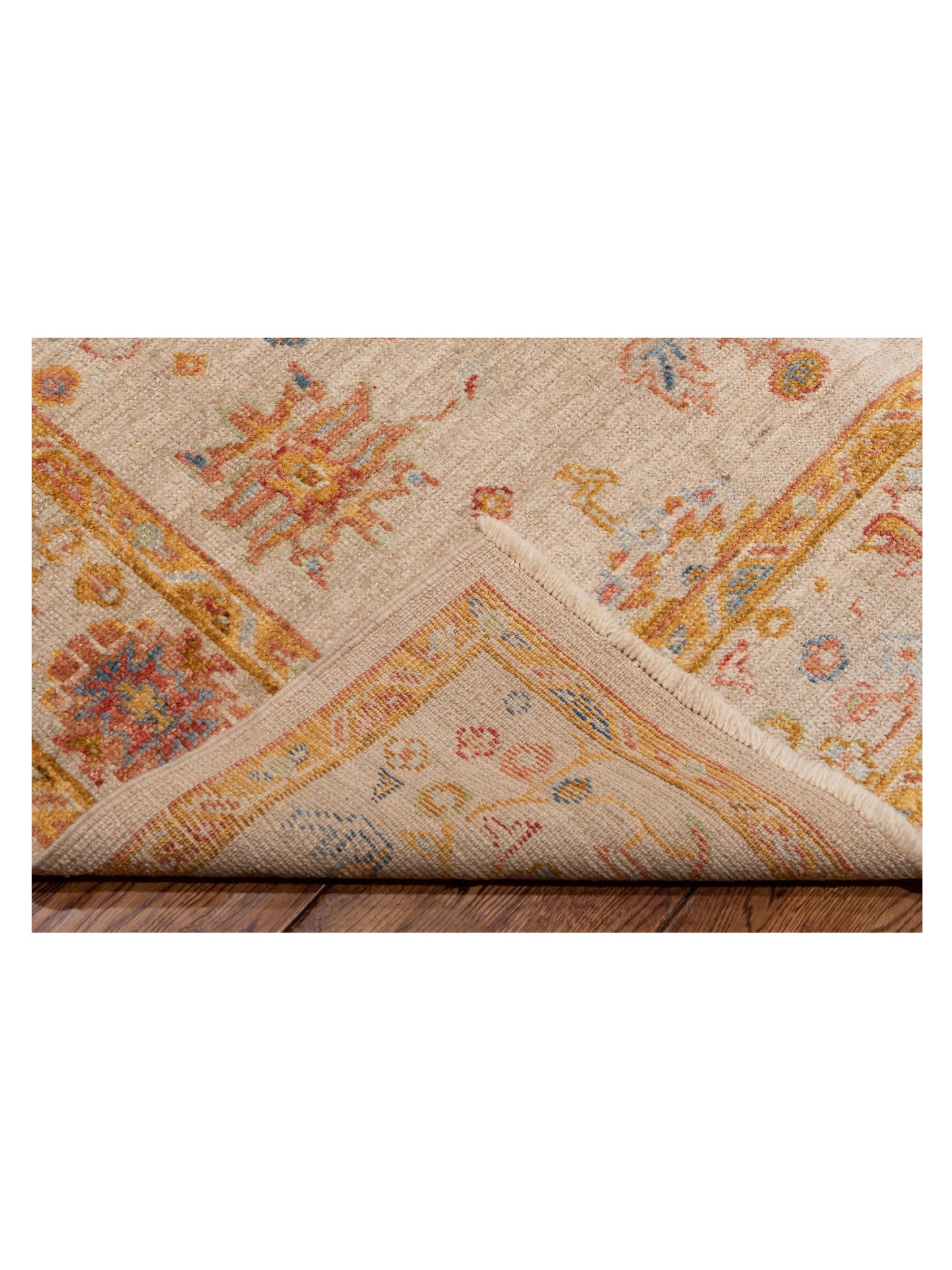 Angora Oushak 149570 Ivory Ivory 4.11x6.9 Hand Knotted Rug