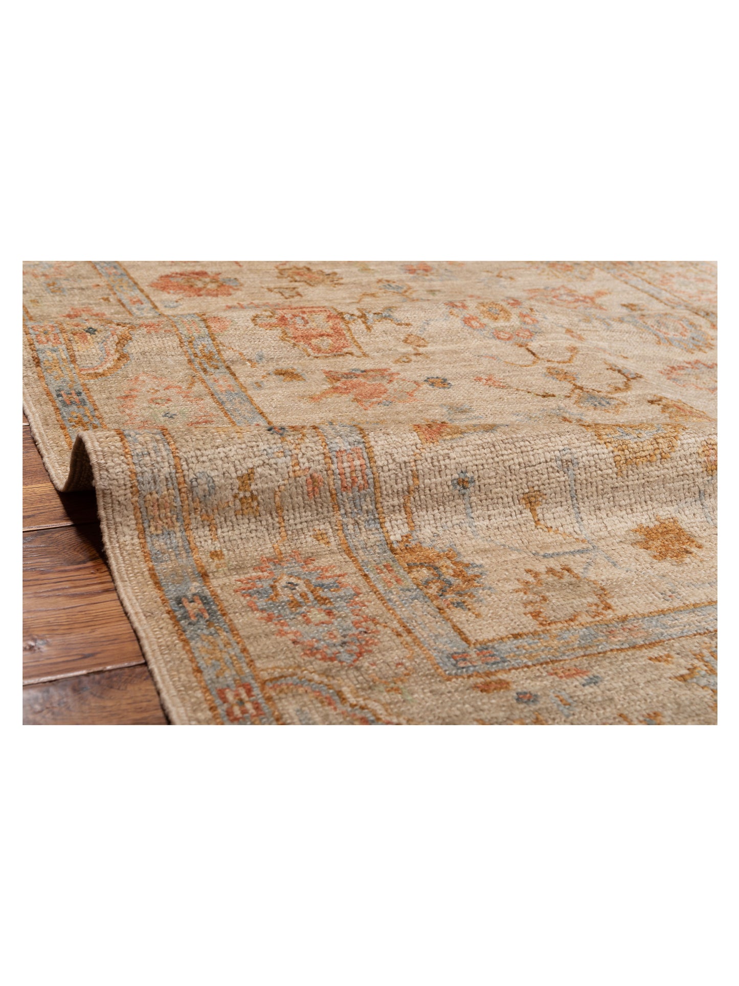 Angora Oushak 149572 Ivory Silver 4.1x6.1 Hand Knotted Rug