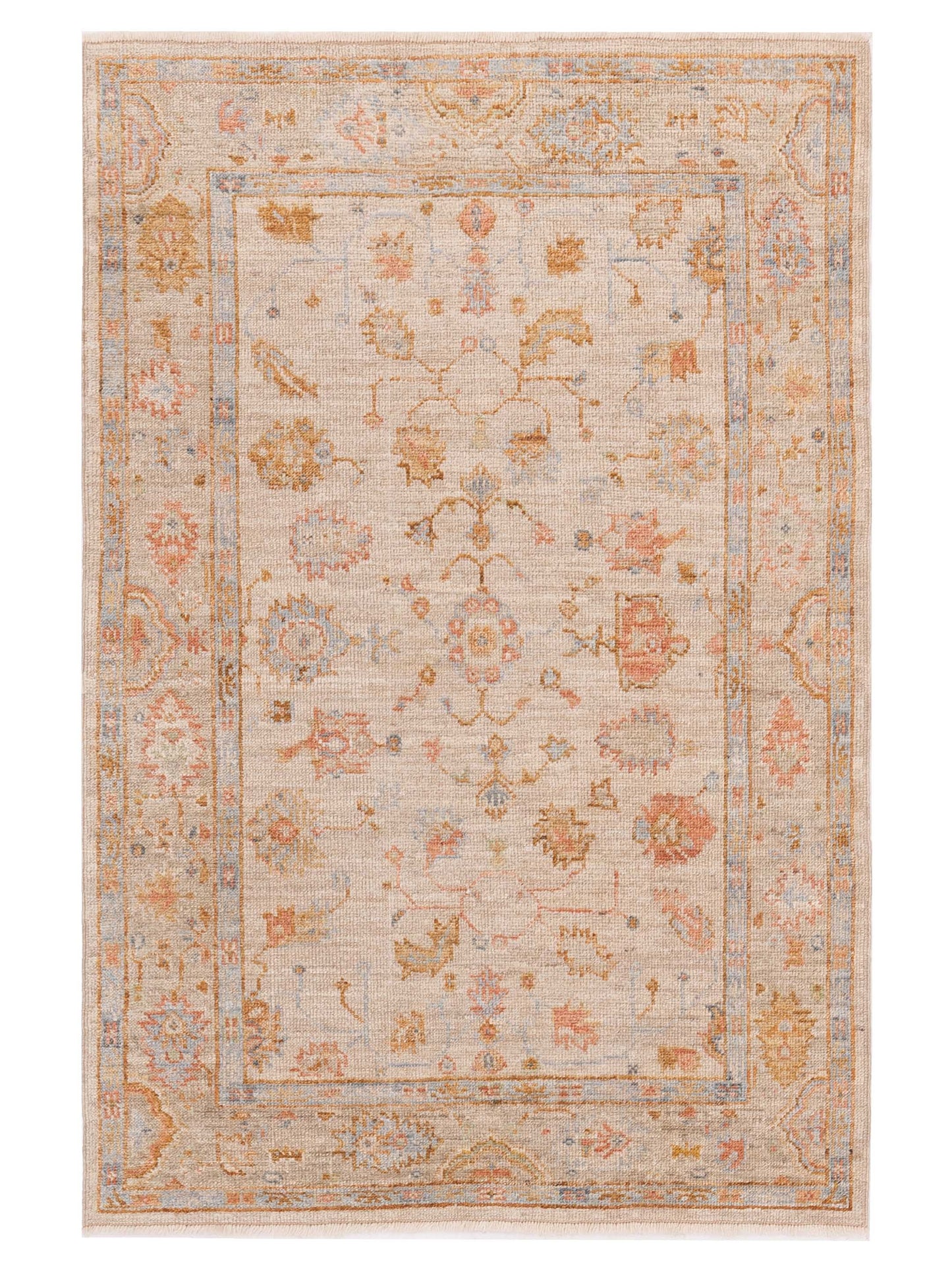 Anadol Angora Oushak Ivory Silver Traditional