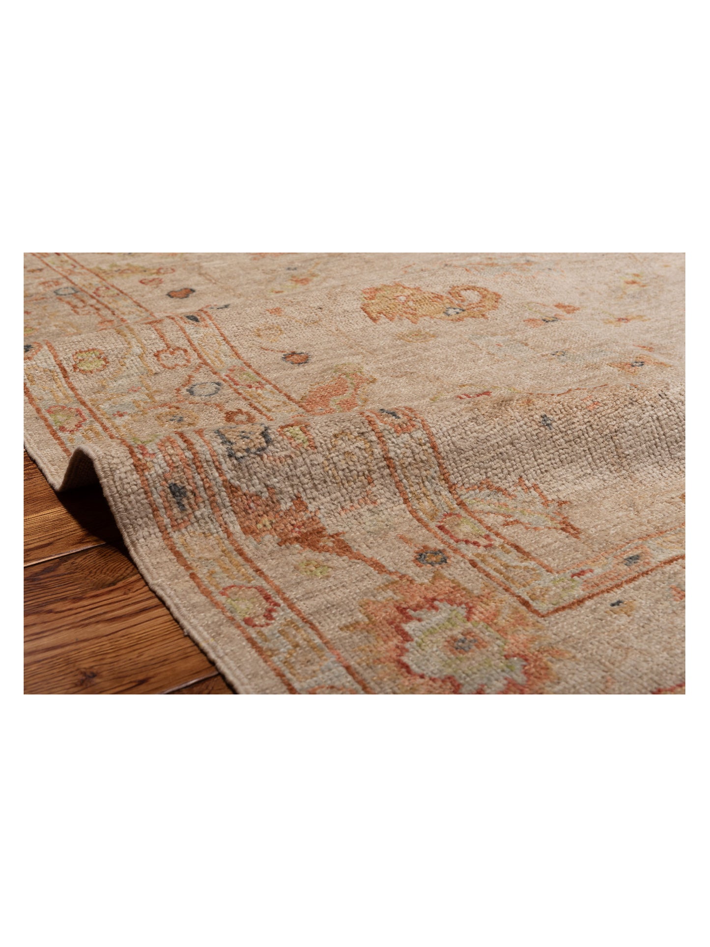 Angora Oushak 149578 Ivory Ivory 4.10x6.10 Hand Knotted Rug