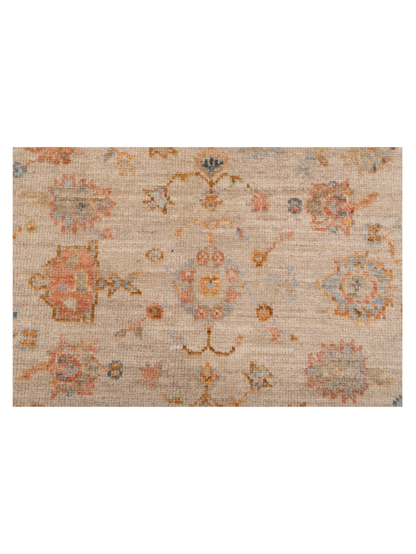 Angora Oushak 149591 Ivory Silver 4.10x6 Hand Knotted Rug