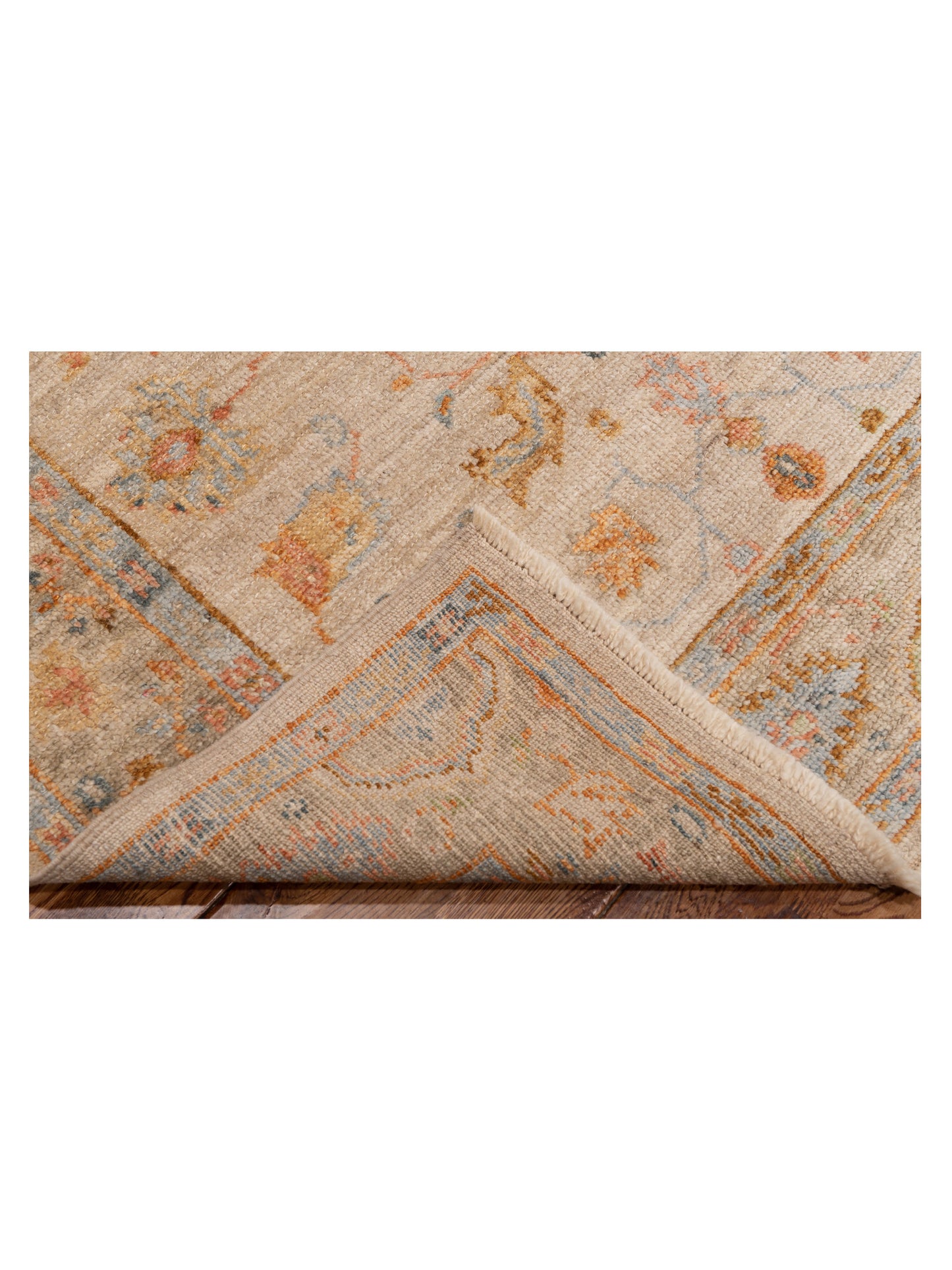 Angora Oushak 149591 Ivory Silver 4.10x6 Hand Knotted Rug