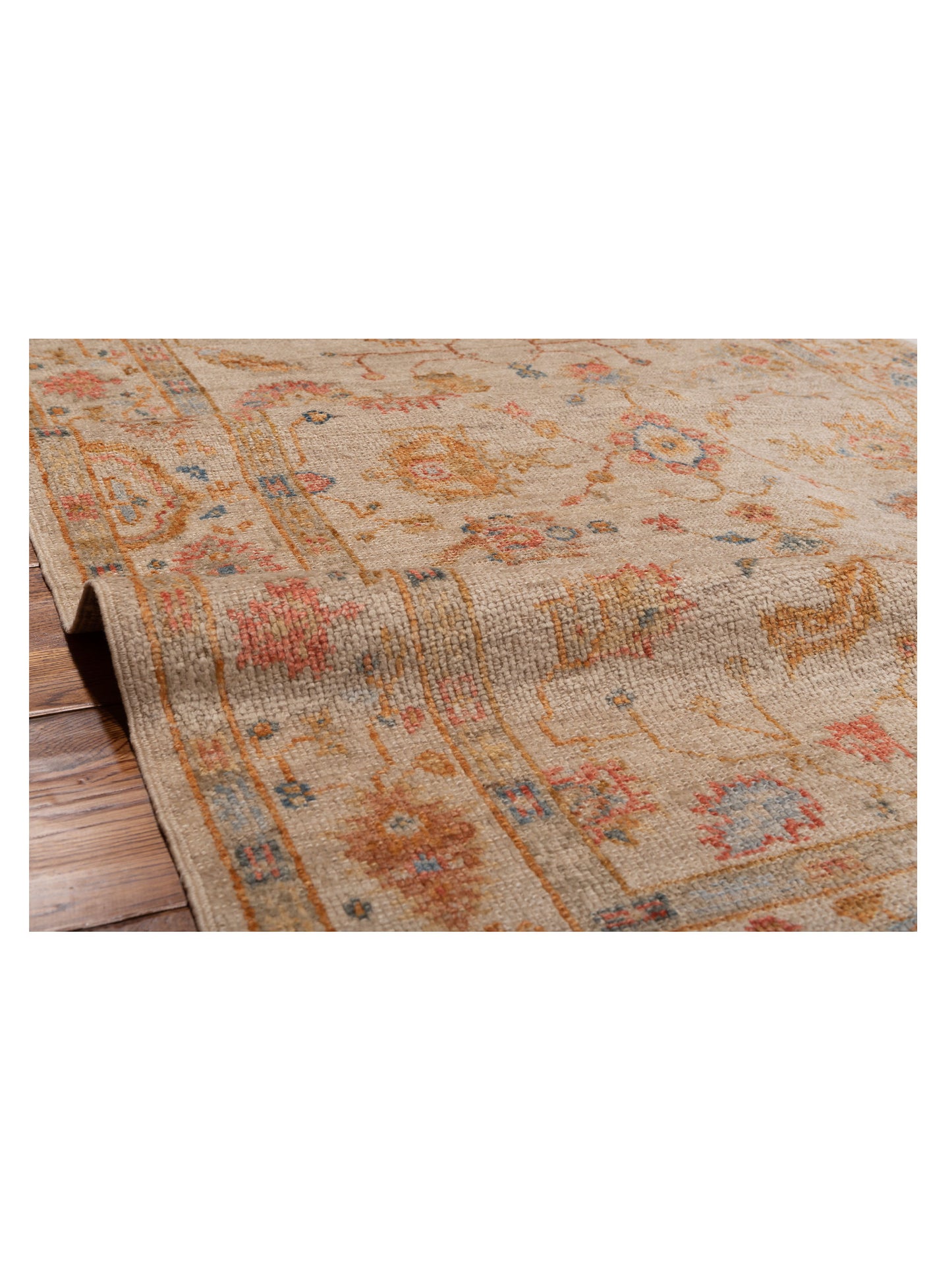 Angora Oushak 149594 Ivory Ivory 4x5.10 Hand Knotted Rug