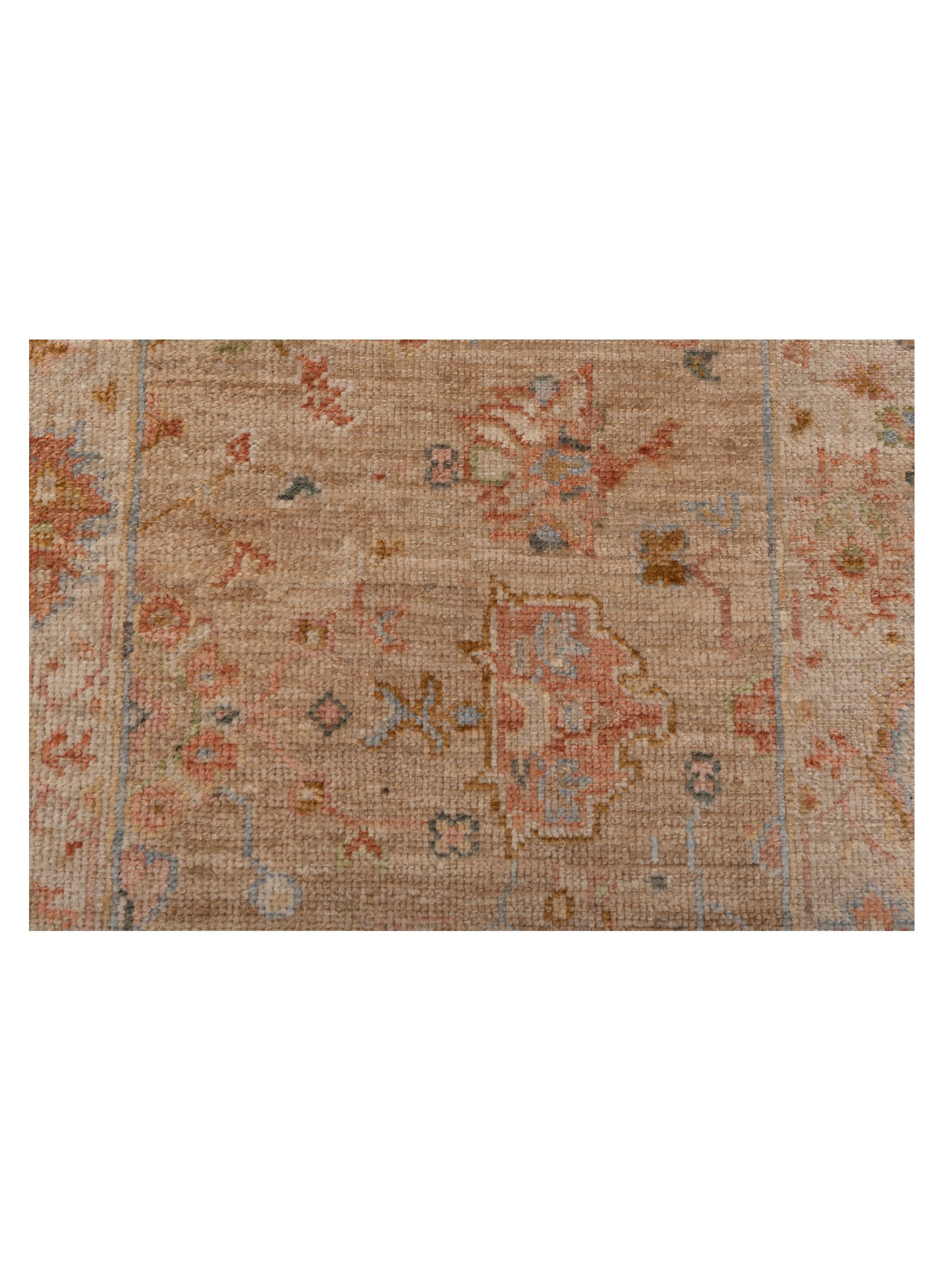 Angora Oushak 149597 Light Brown Ivory 2.6x15.4 Hand Knotted Rug