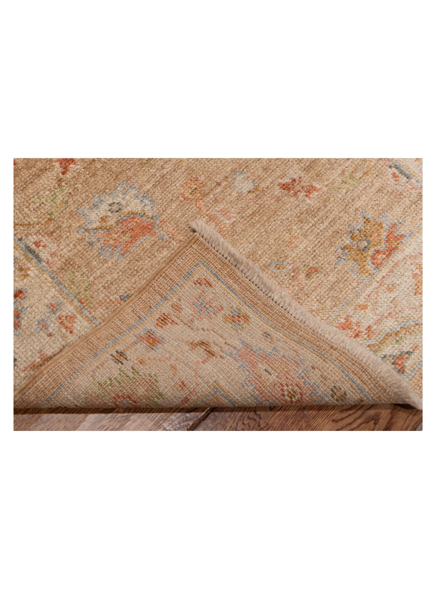 Angora Oushak 149597 Light Brown Ivory 2.6x15.4 Hand Knotted Rug