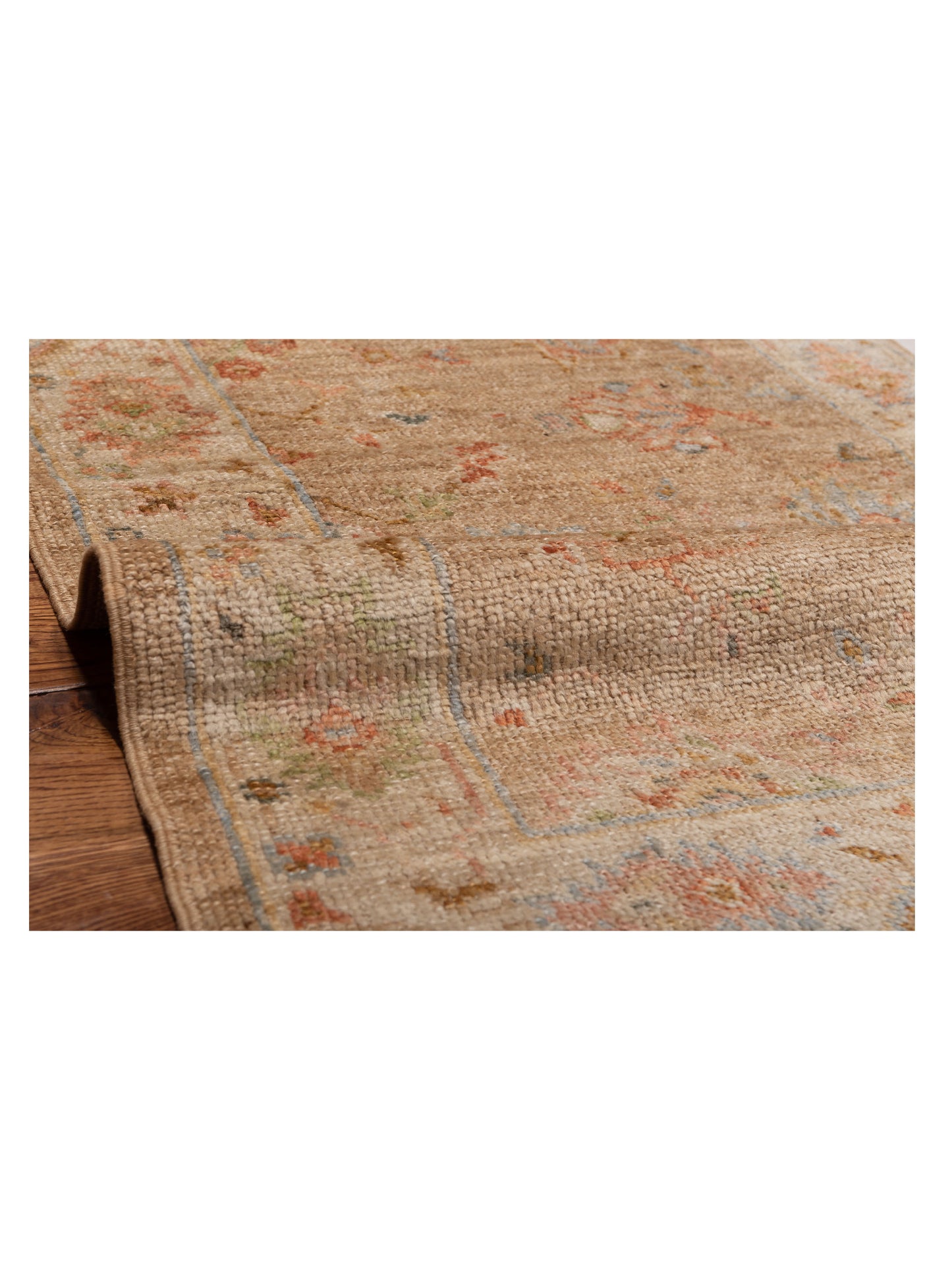 Angora Oushak 149597 Light Brown Ivory 2.6x15.4 Hand Knotted Rug