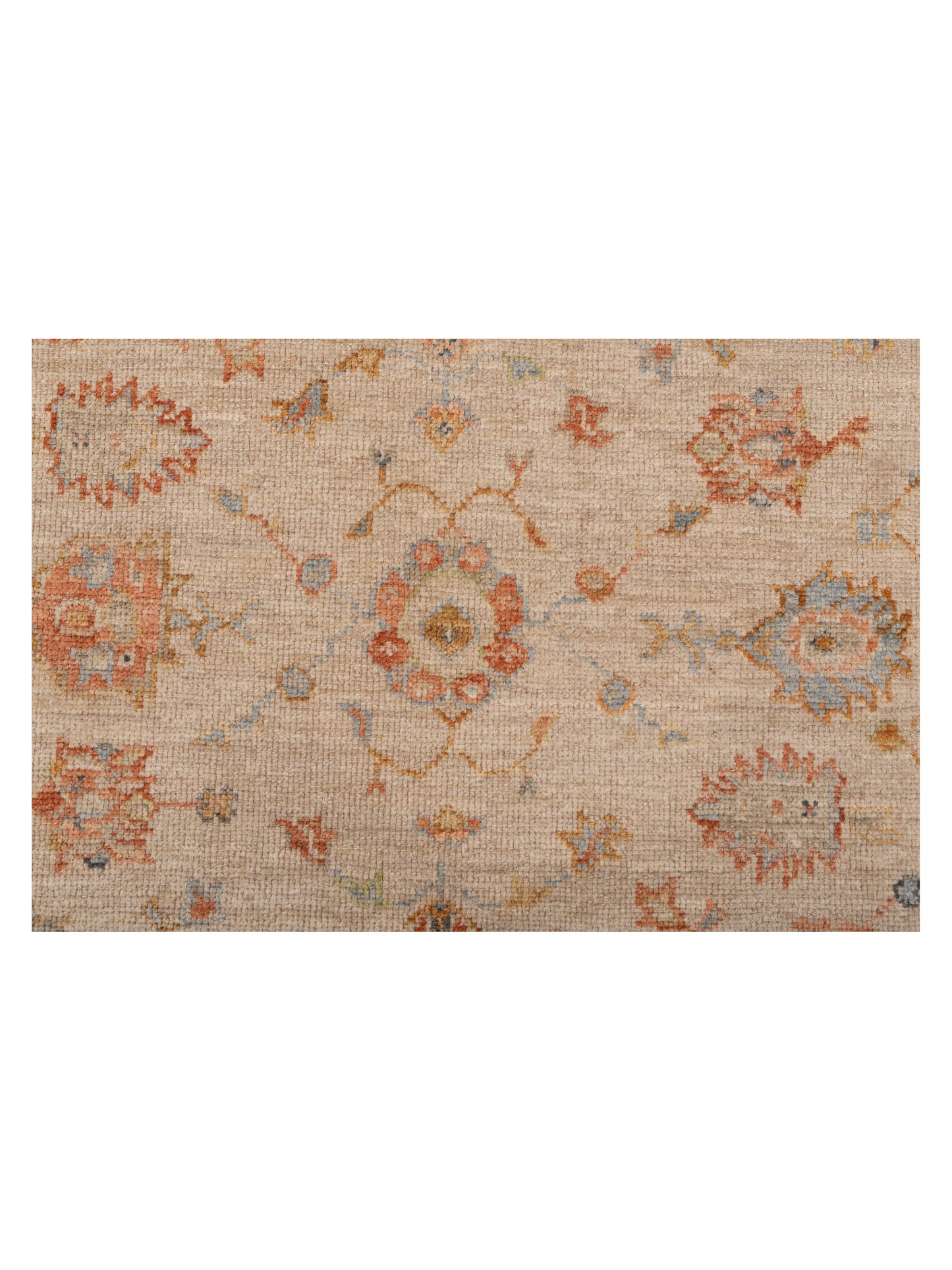 Angora Oushak 149599 Ivory Silver 4.11x6.8 Hand Knotted Rug